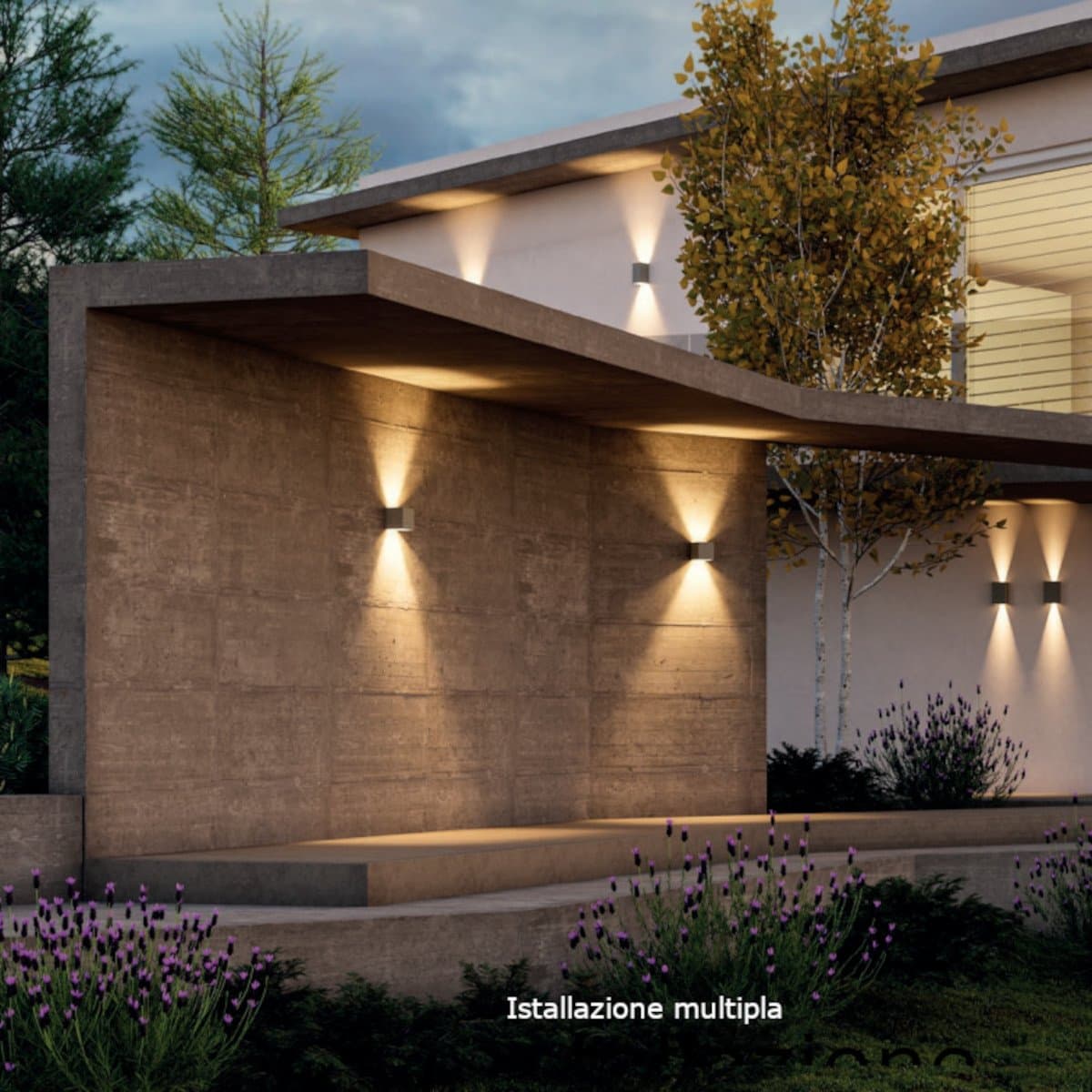 Applique LED Redo Group PETRA 91148 91149 91150 IP65 biemissione cemento - 3