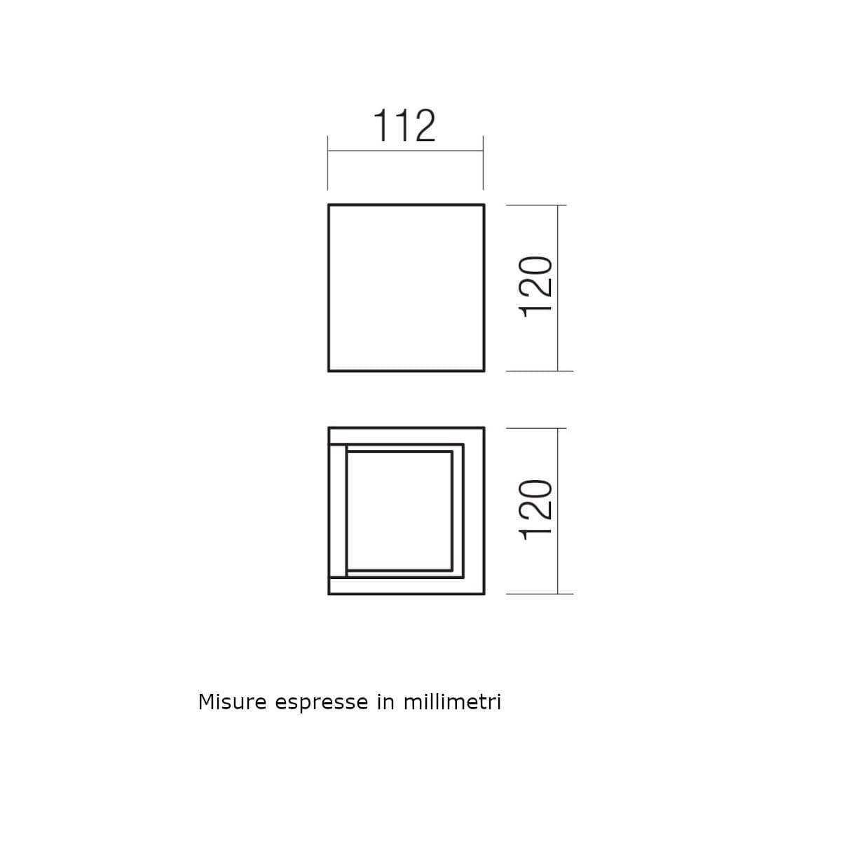 Applique LED Redo Group PETRA 91148 91149 91150 IP65 biemissione cemento - 7