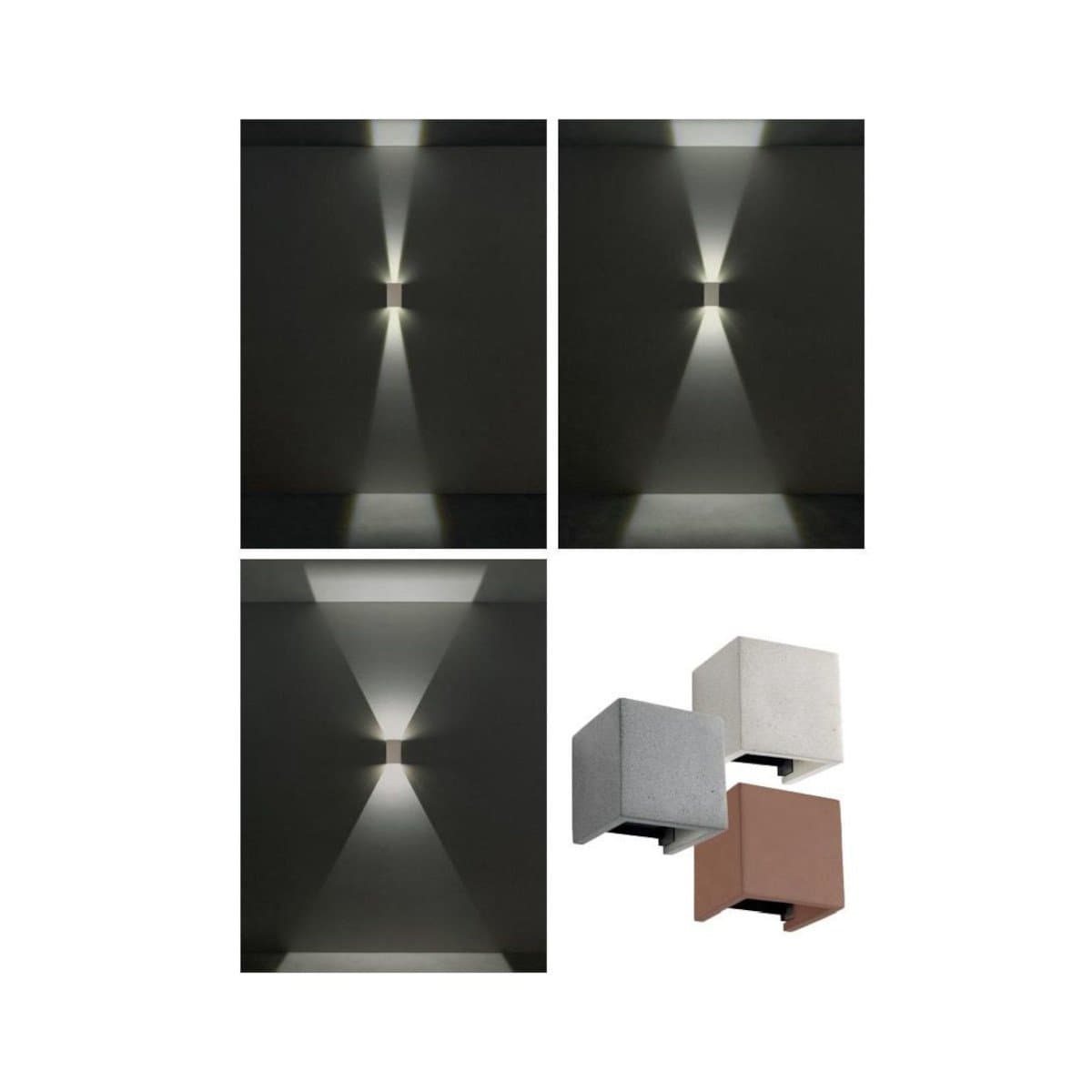 Applique LED Redo Group PETRA 91148 91149 91150 IP65 biemissione cemento - 10