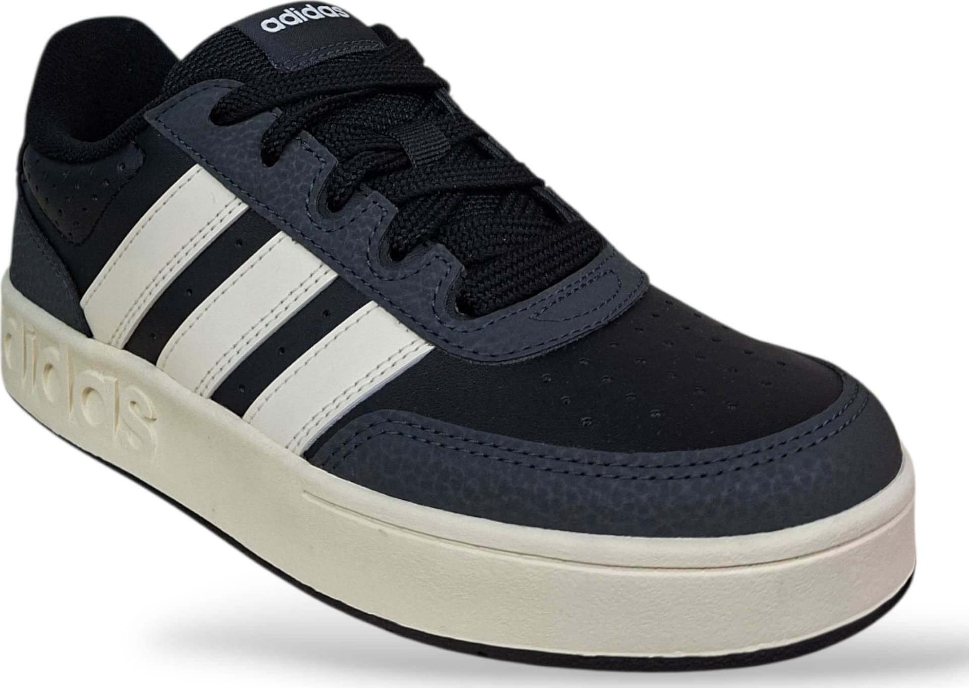 Adidas Breakbase Sneakers Bambini Ragazzi Nero Grigio Bianco | Taglia 36-40 | Pelle | Scarpetteria Gica - 2