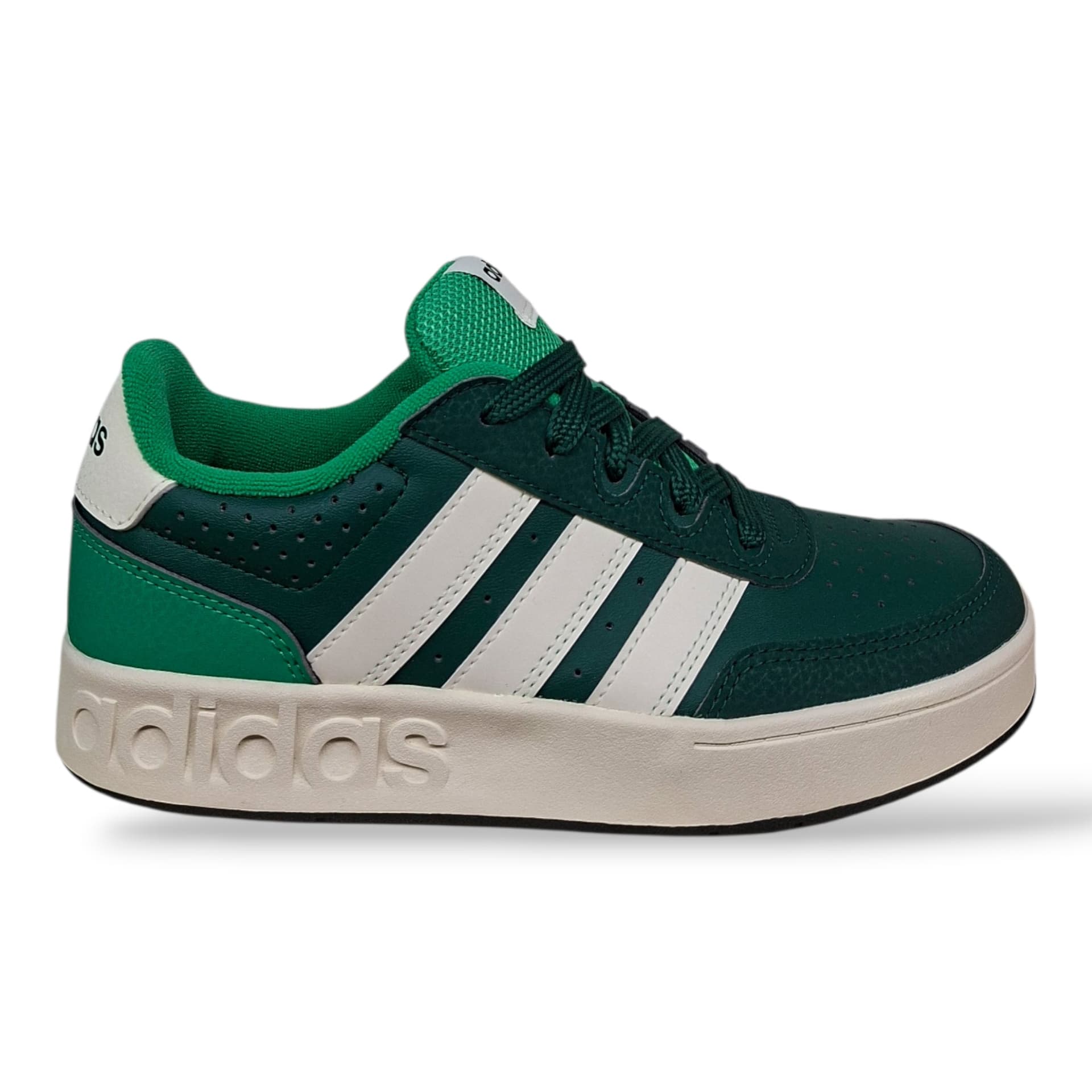 Adidas Breakbase Sneakers Bambini Ragazzi Verdone Bianco | Taglia 36-40 | Pelle Tennis | Scarpetteria Gica - 6