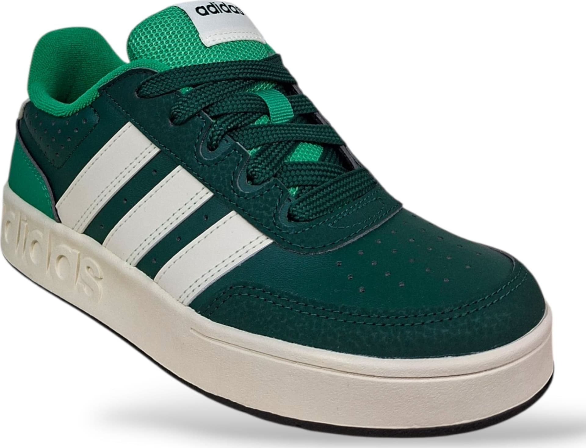 Adidas Breakbase Sneakers Bambini Ragazzi Verdone Bianco | Taglia 36-40 | Pelle Tennis | Scarpetteria Gica - 2
