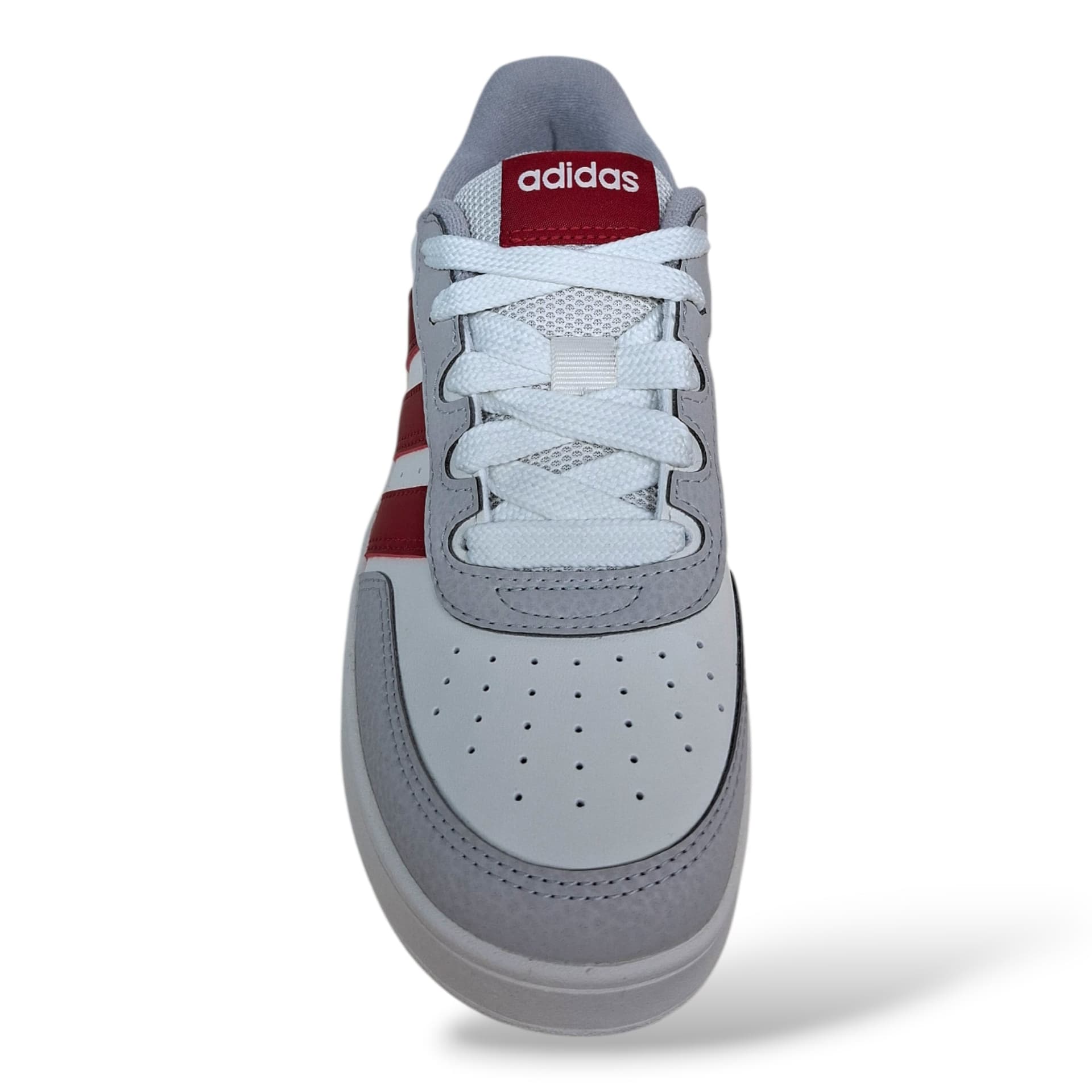 Adidas Breakbase Sneakers Bambini Ragazzi Bianco Grigio Rosso | Taglia 36-40 | Pelle | Scarpetteria Gica - 4