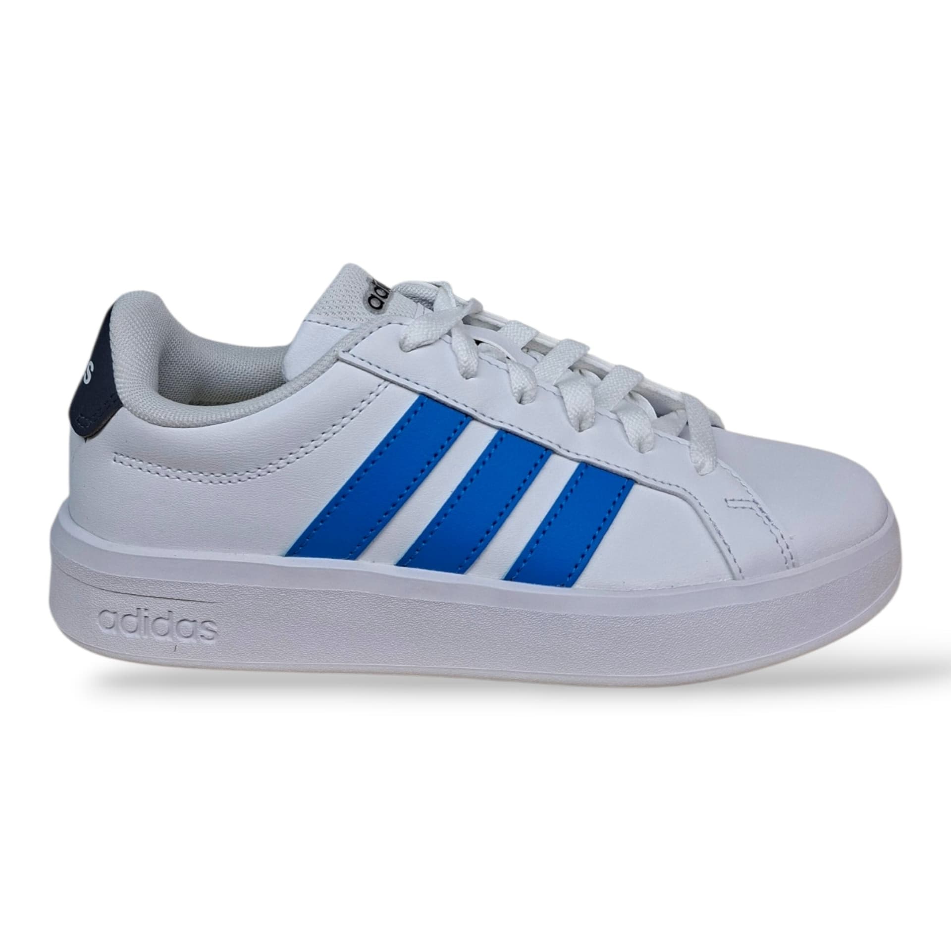 Adidas Grand Court Sneakers Ragazzi Bianco Celeste Grigio | Taglia 36-40 | Pelle Lacci | Scarpetteria Gica - 6