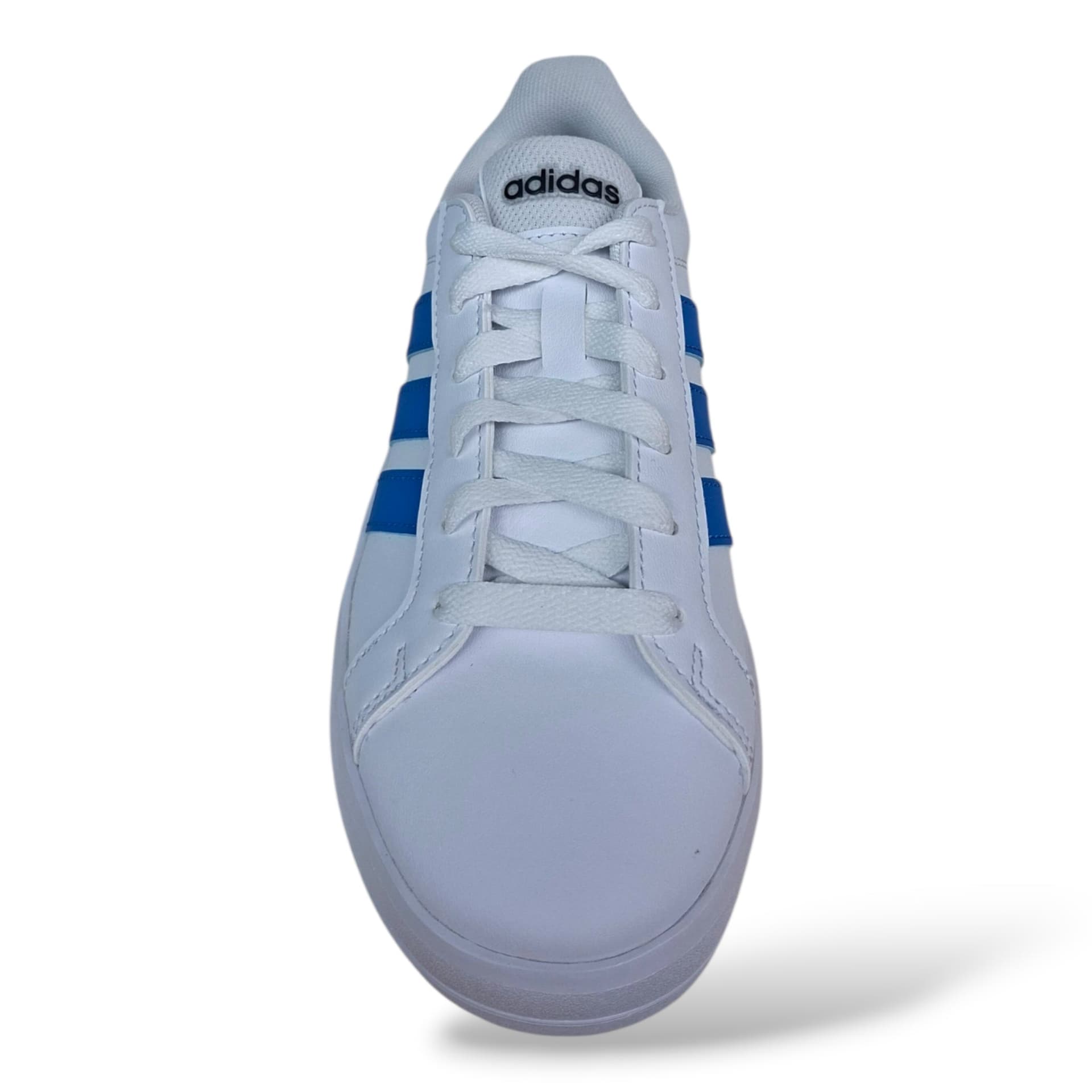 Adidas Grand Court Sneakers Ragazzi Bianco Celeste Grigio | Taglia 36-40 | Pelle Lacci | Scarpetteria Gica - 4