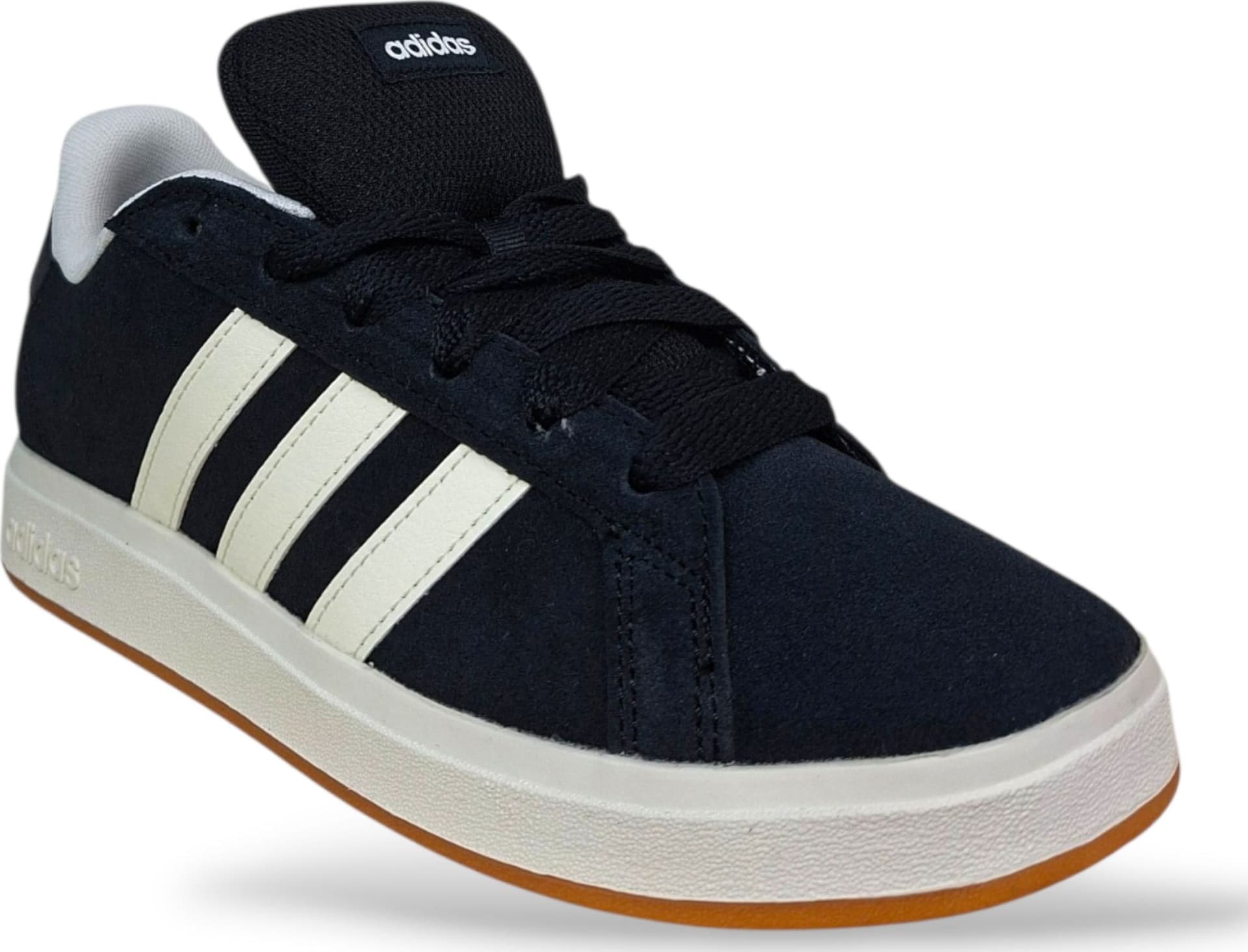 Adidas Grand Court Sneakers Ragazzi Nero Bianco | Taglia 36-40 | Suede Lacci | Scarpetteria Gica - 2