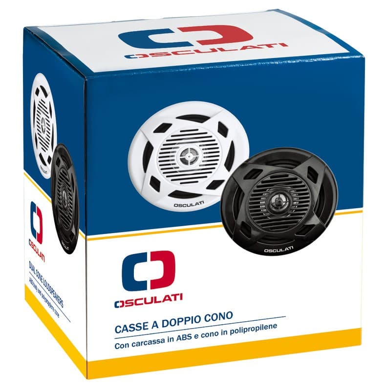 Altoparlanti a doppio cono 6,5'' 2x60 W bianche co mm 180 pot. w 2x120 - 2