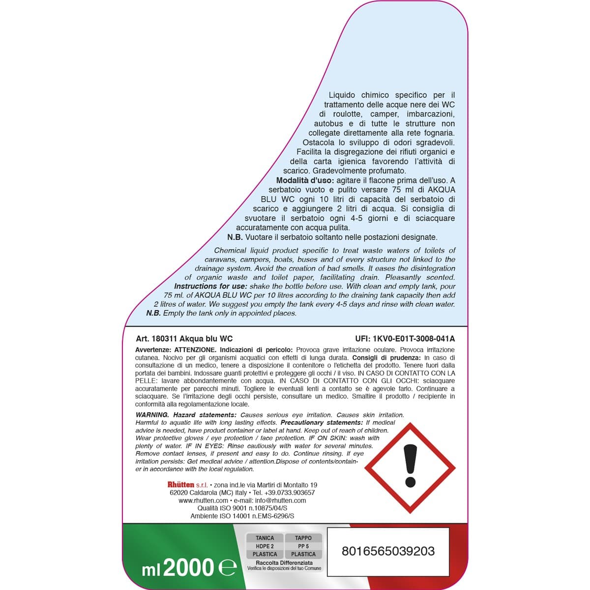 DISGREGANTE WC Akqua Blu  IGENIZZANTE  X WC CHIMI - 2