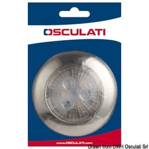 Plafoniera 3 LED luce bianca luce di cortesia inox - 3
