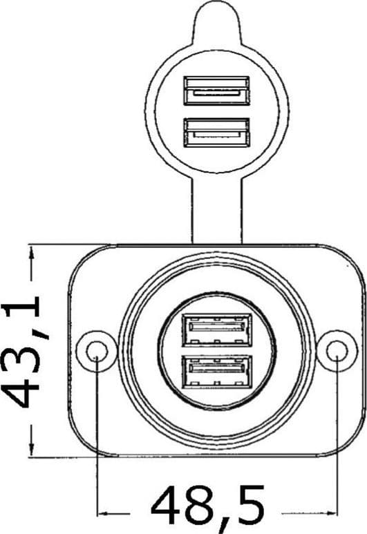 Presa incasso doppia USB bianca - 2