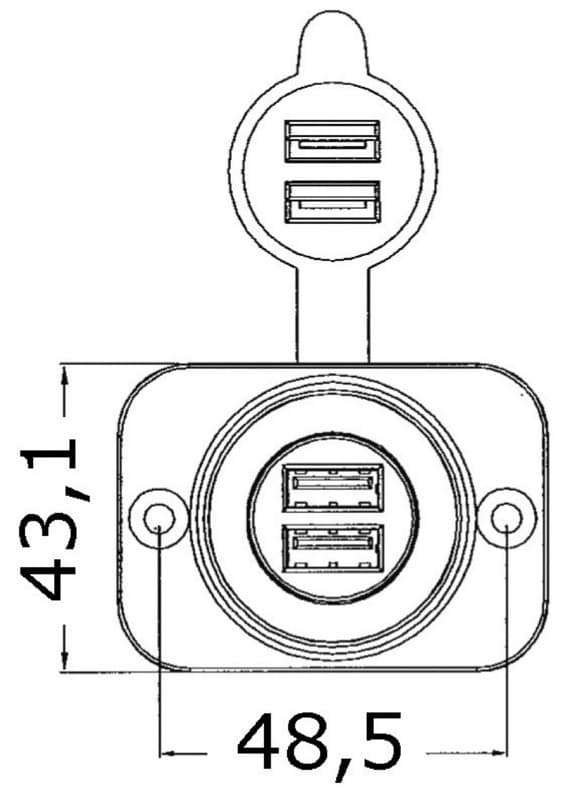 Presa incasso doppia USB bianca - 2