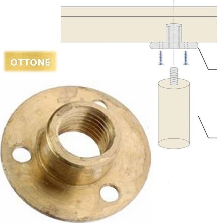 RONDELLA DI FISSAGGIO PER PIEDINI IN OTTONE mm 12