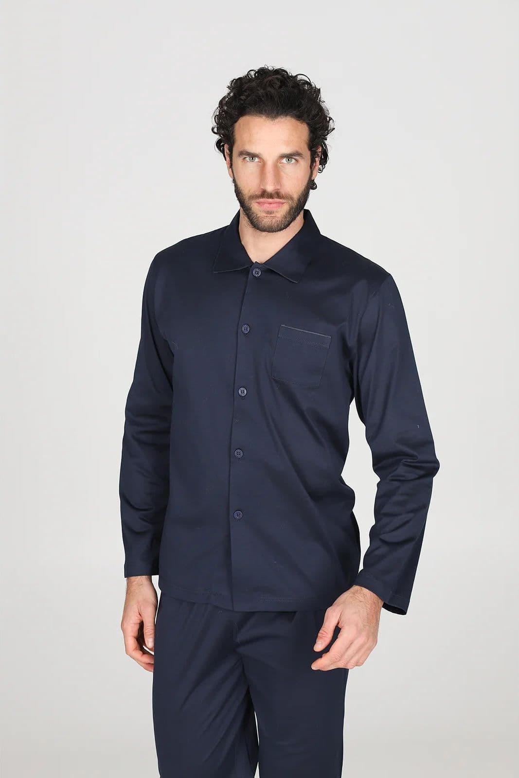 Pigiama Uomo Lagonero ! Julipet Cardigan – Aperto a Bottoni in Caldo Cotone - 3