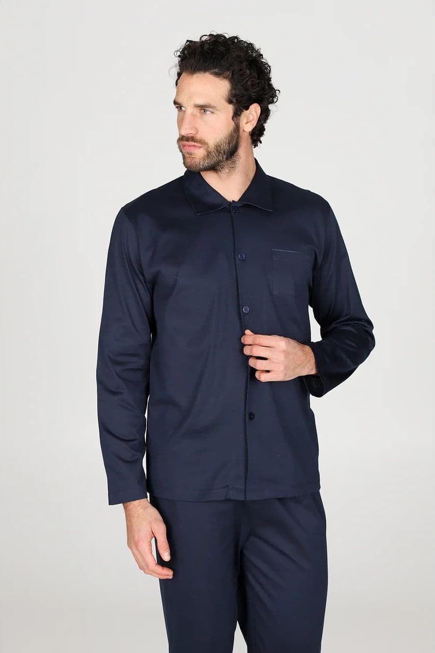 Pigiama Uomo Lagonero ! Julipet Cardigan – Aperto a Bottoni in Caldo Cotone - 4