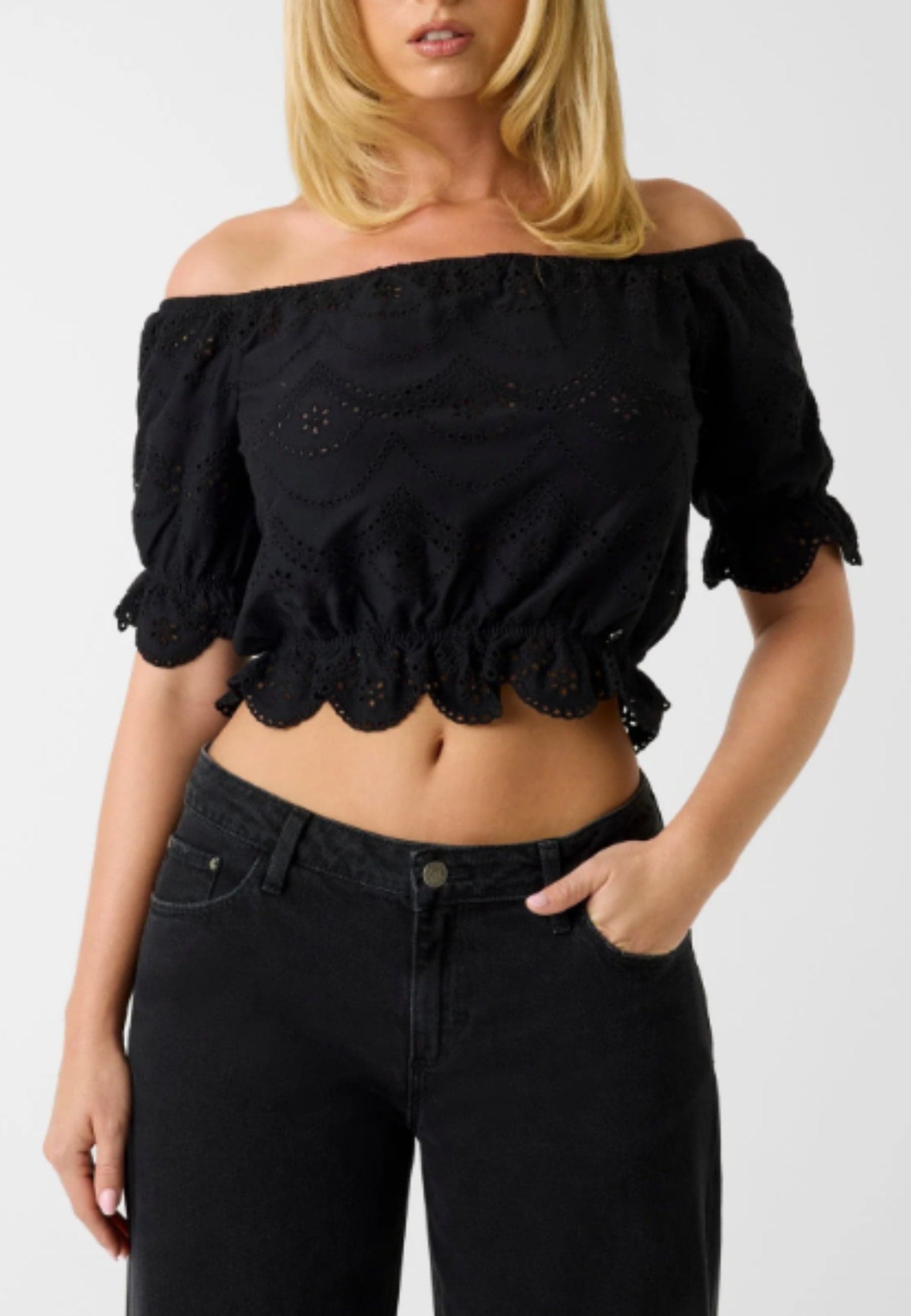 GUESS  TOP SHOULDER OFF EMBROI - 2