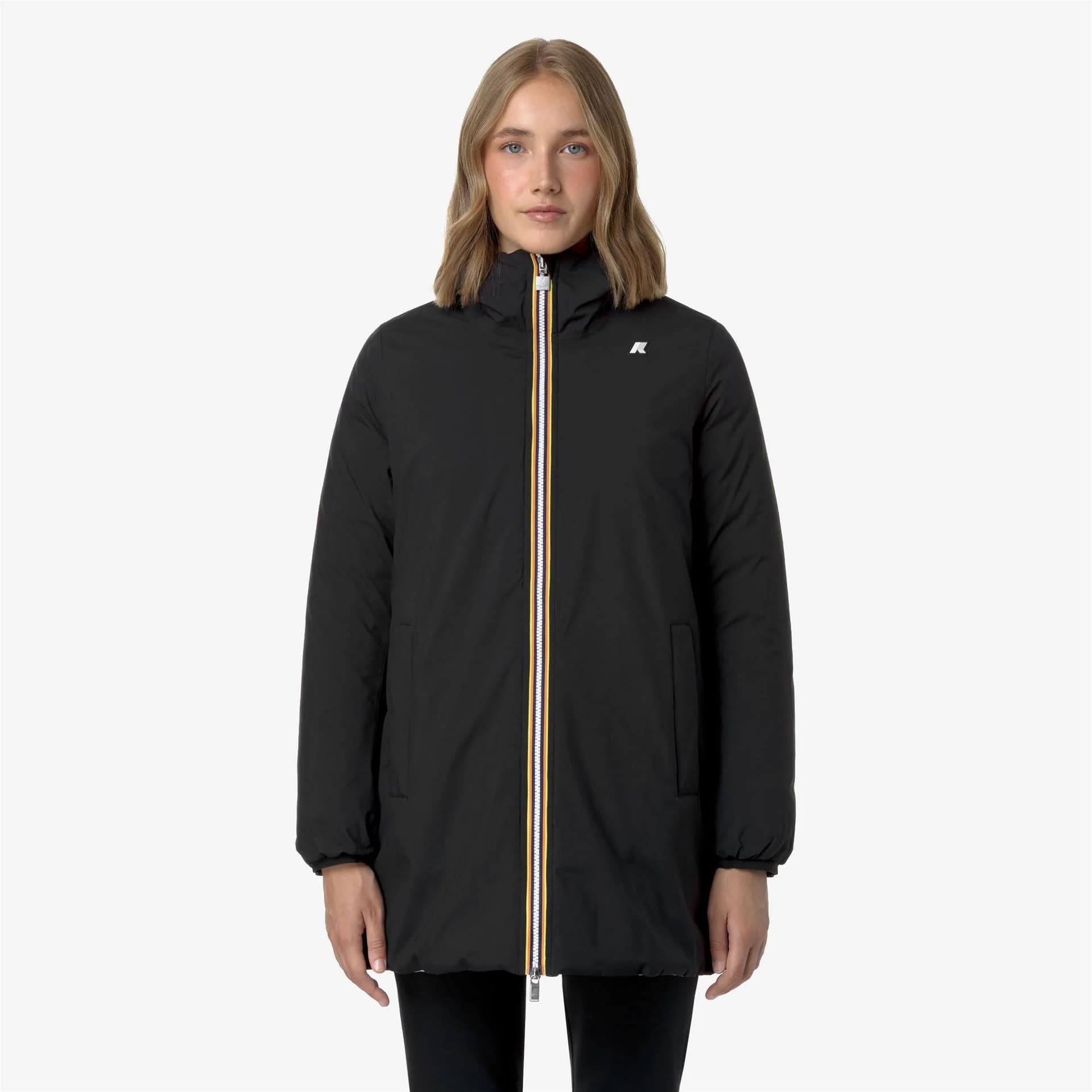 K-Way K-WAY GIUBBINO SOPHIE ST THERMO DOUBLE – BLACK PURE - BEIGE KHAKI (DBN)
