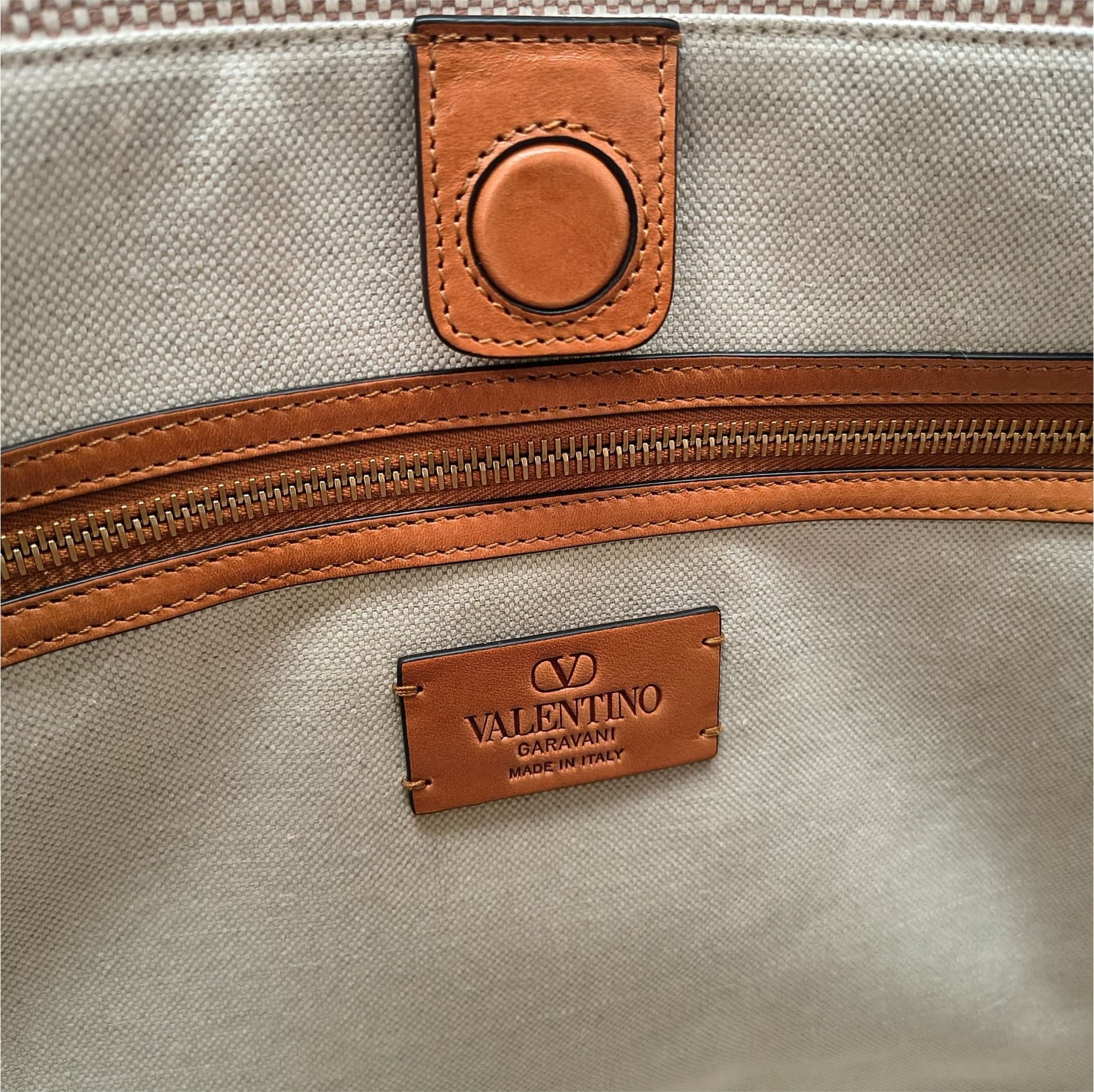 Beige Fabric Handbag - 4