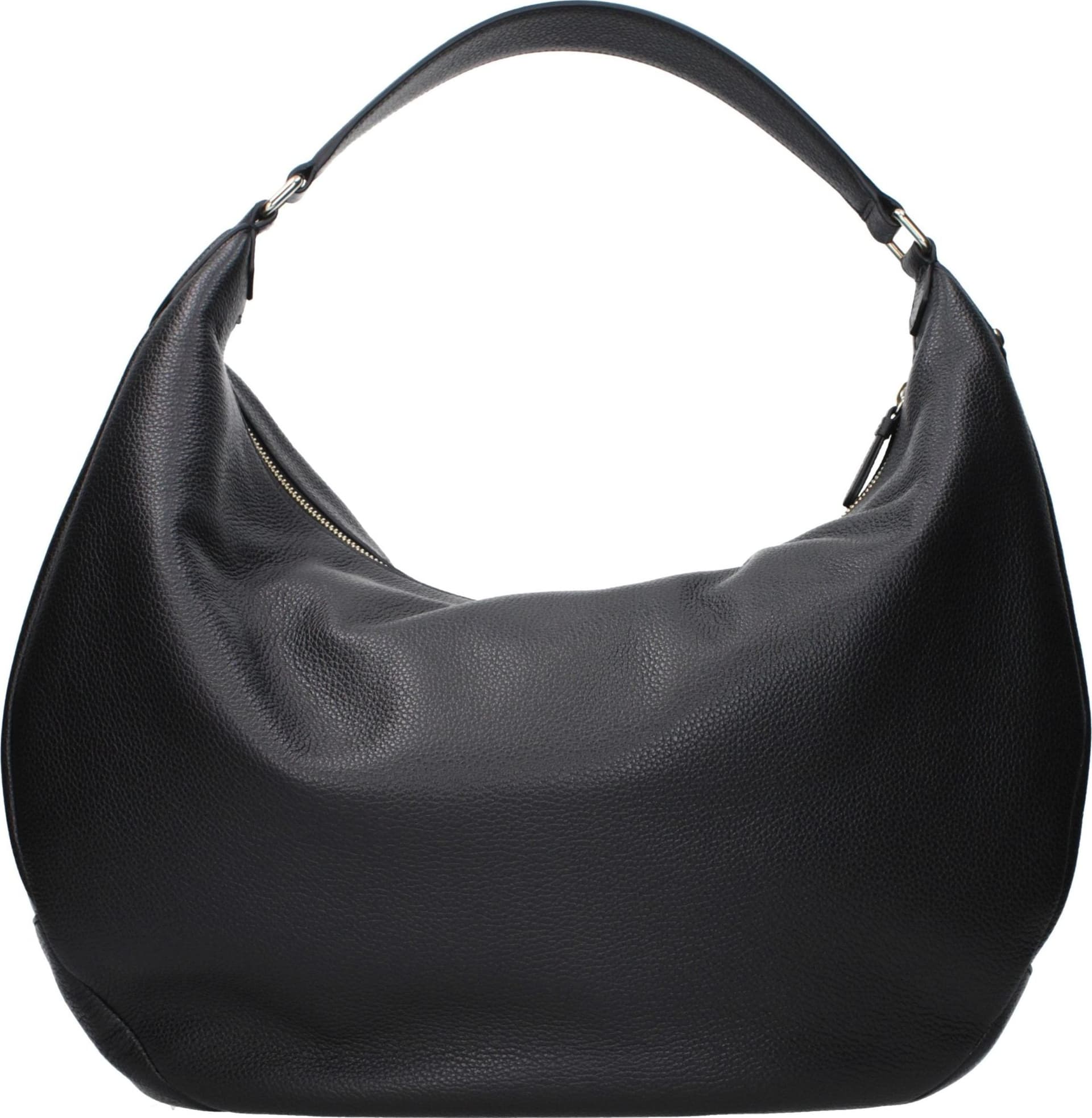 Black Leather Shoulder Bag - 2