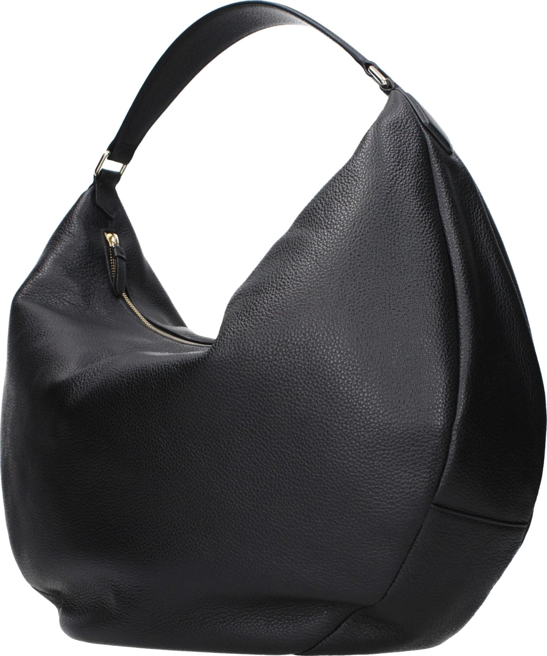 Black Leather Shoulder Bag - 3