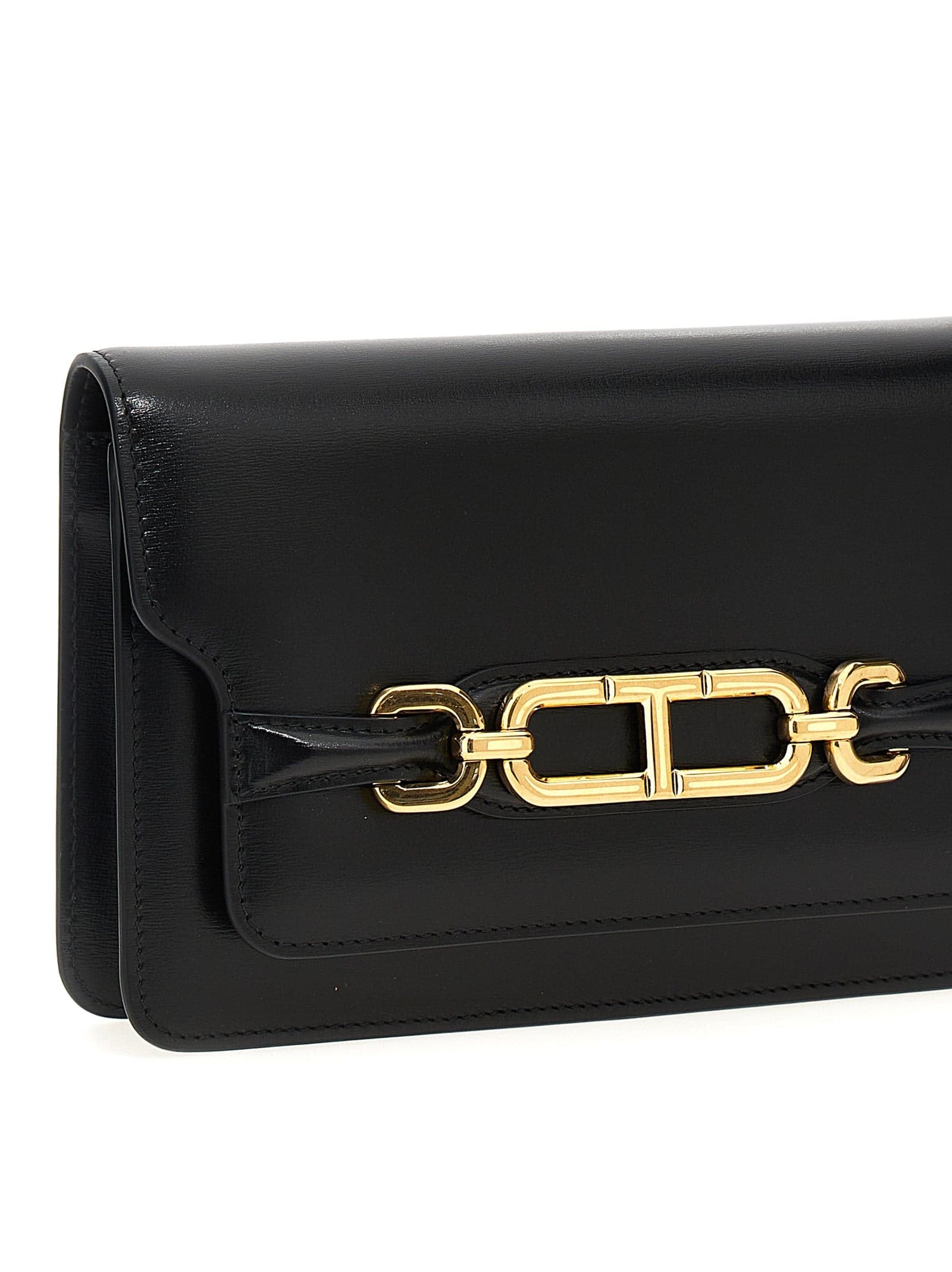Black Leather Crossbody Bag - 3