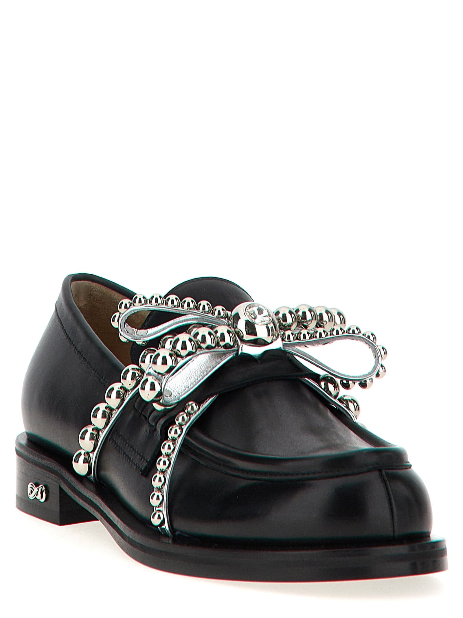 Black Leather Slip-On Loafers - 2