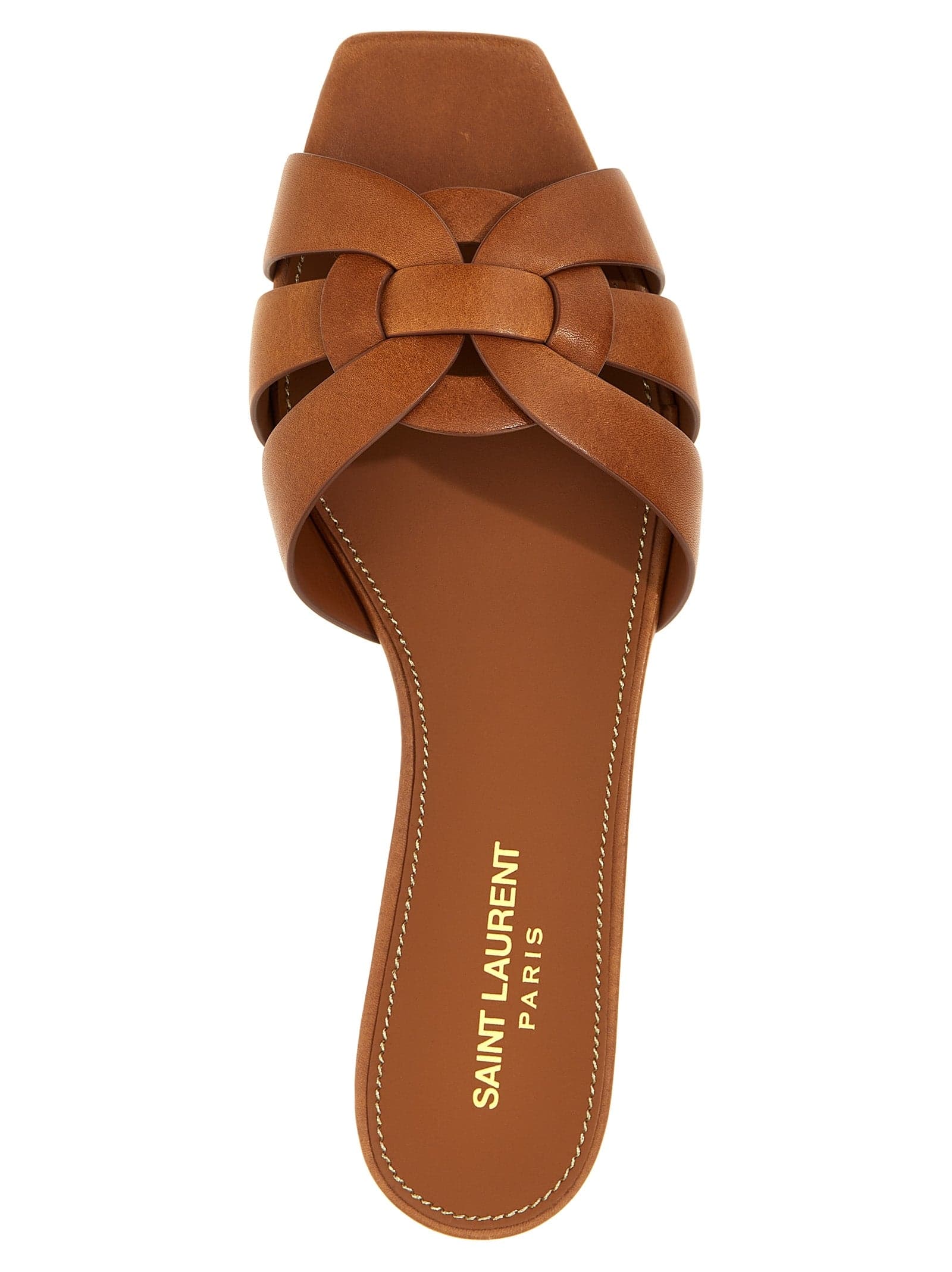Brown Calfskin Slides - 4