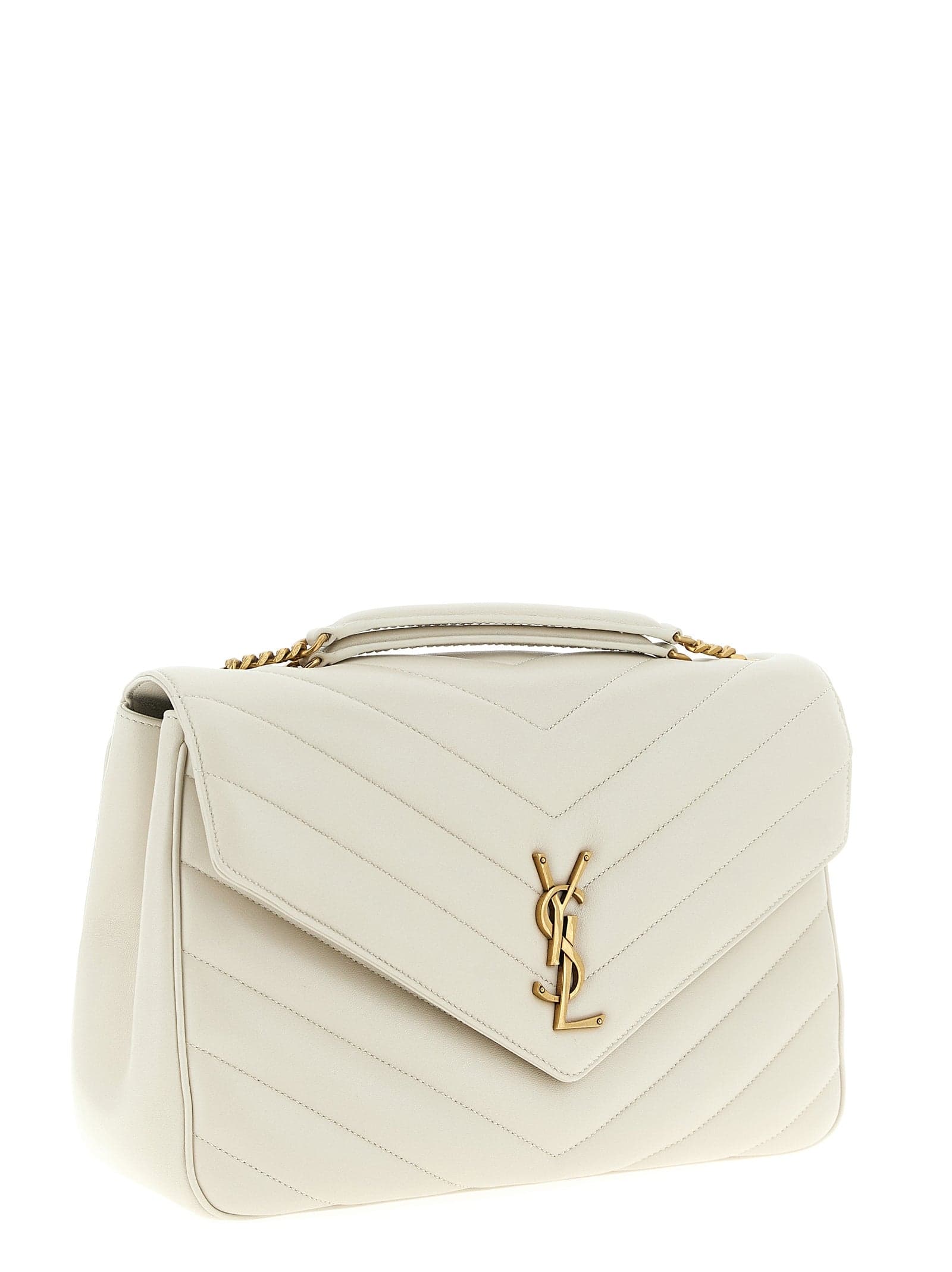 Beige Lamb Leather Shoulder Bag - 3