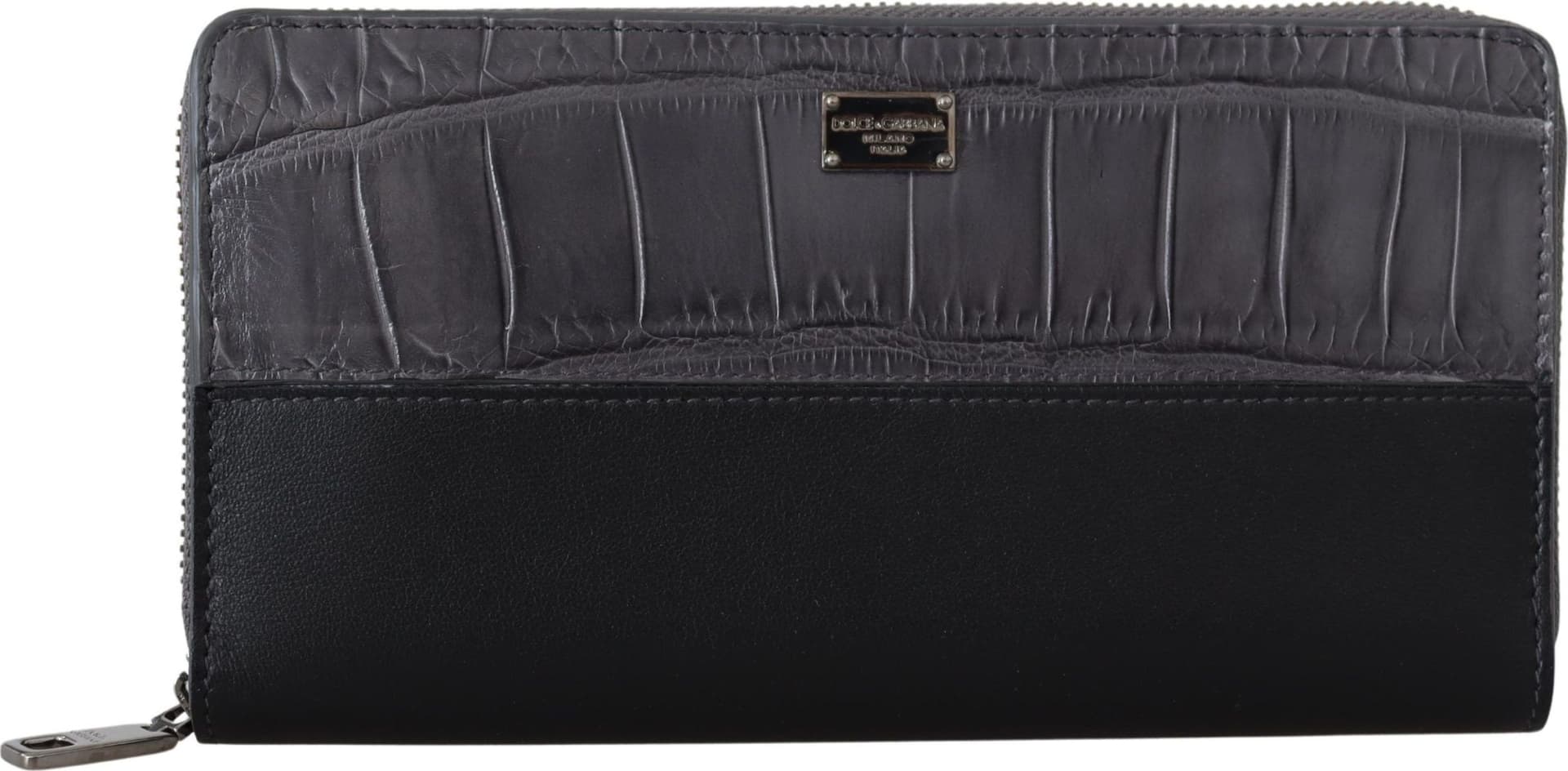 Black Zip Around Continental Clutch Leather Wallet - 5