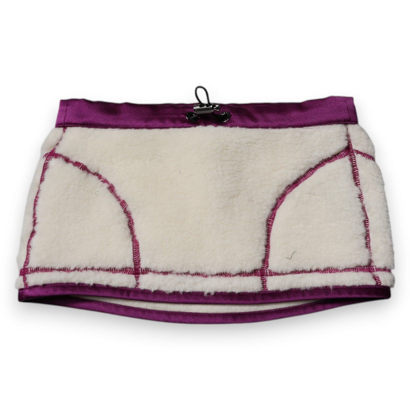 White Purple Cashmere Fleece Neck Warmer Scarf - 3