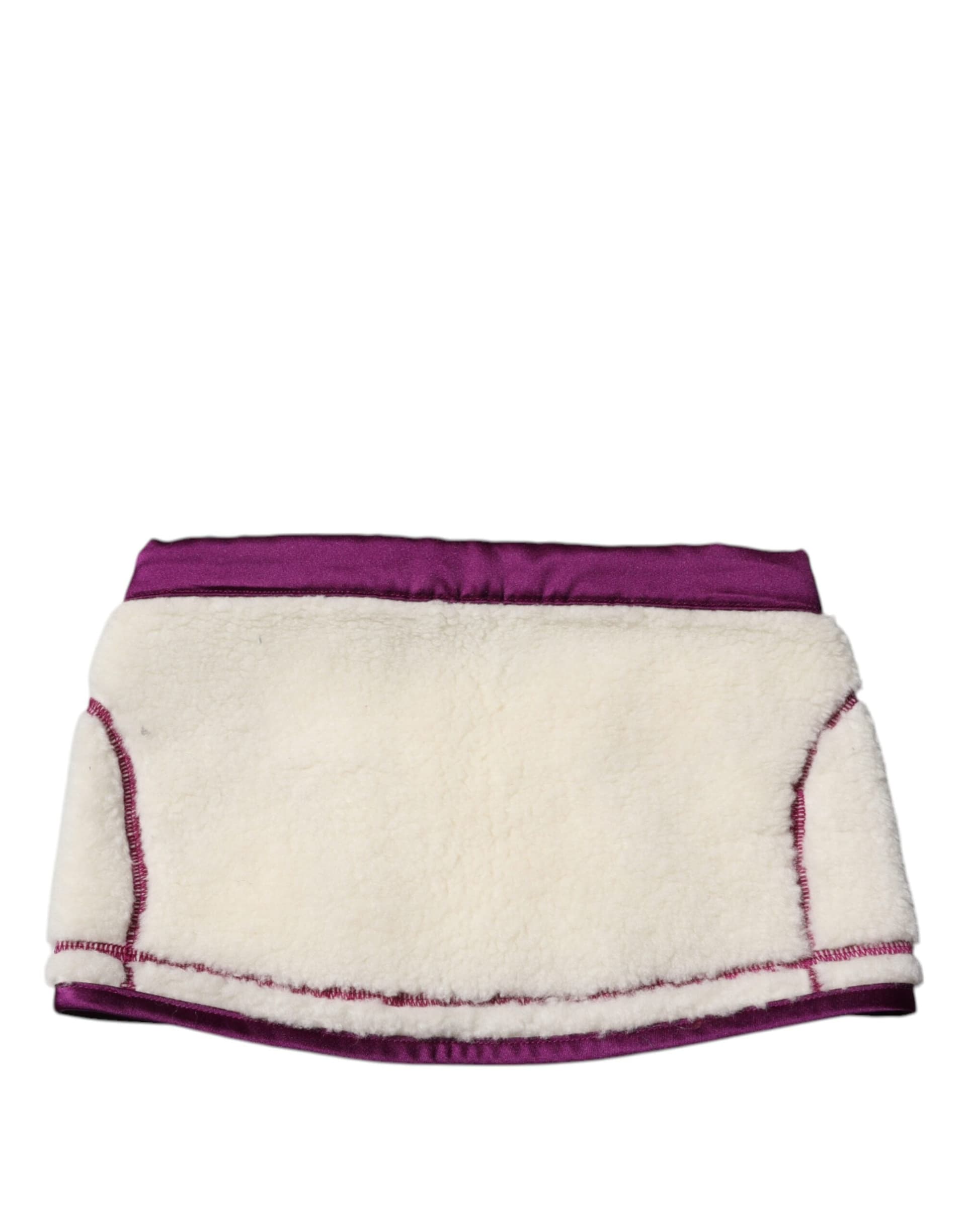 White Purple Cashmere Fleece Neck Warmer Scarf - 4