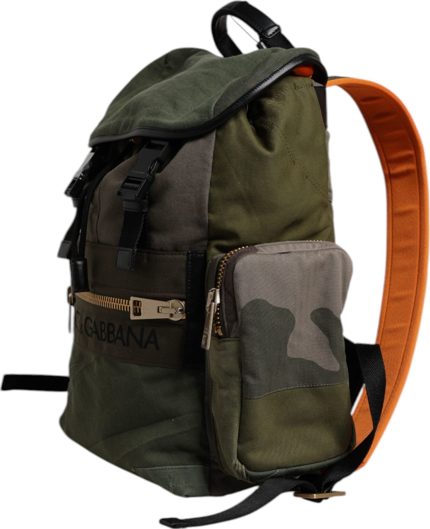 Military Green Patchwork School Backpack Bag