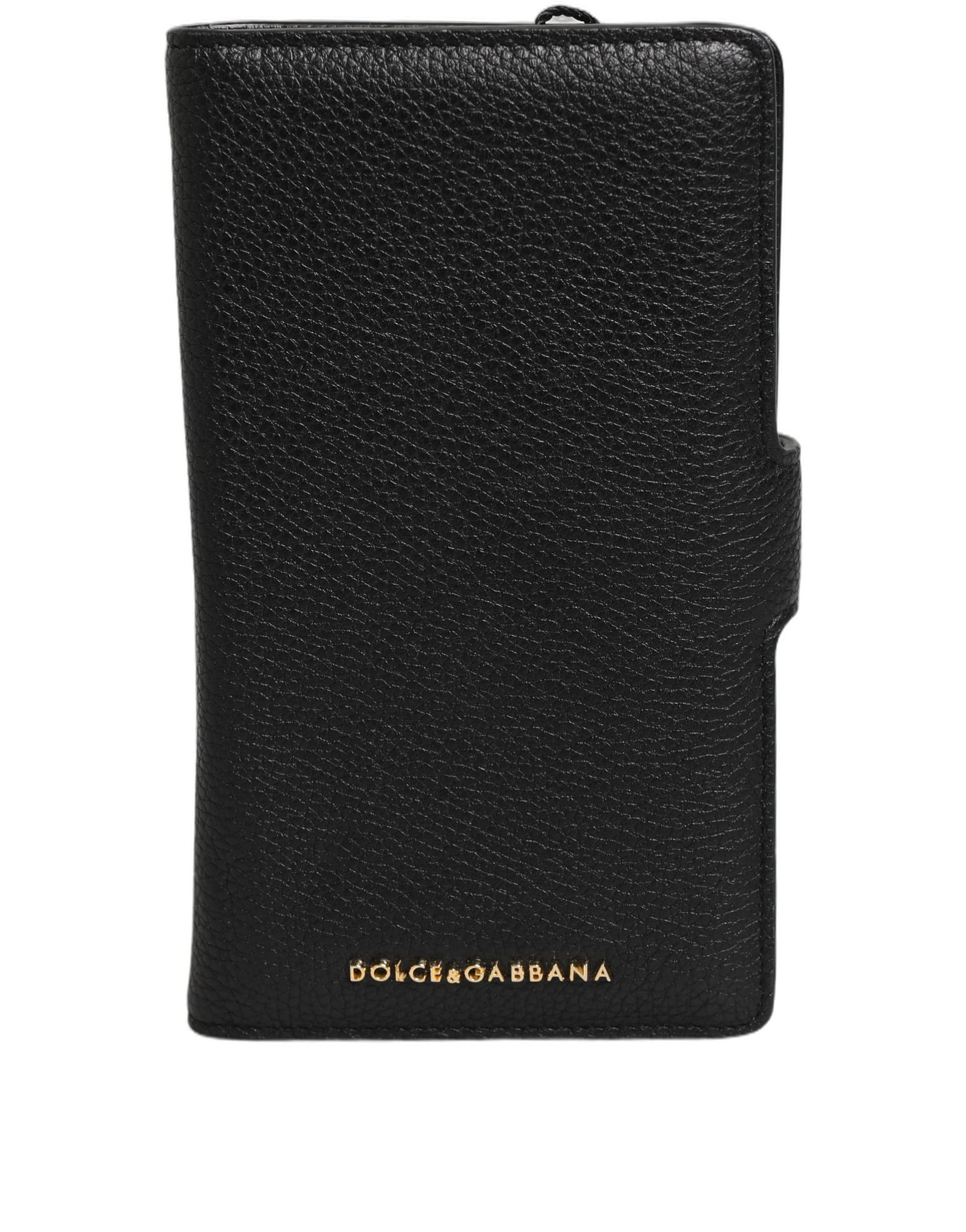 Case Flip Cover Black Calf Leather iPhone11 PRO Phone - 6