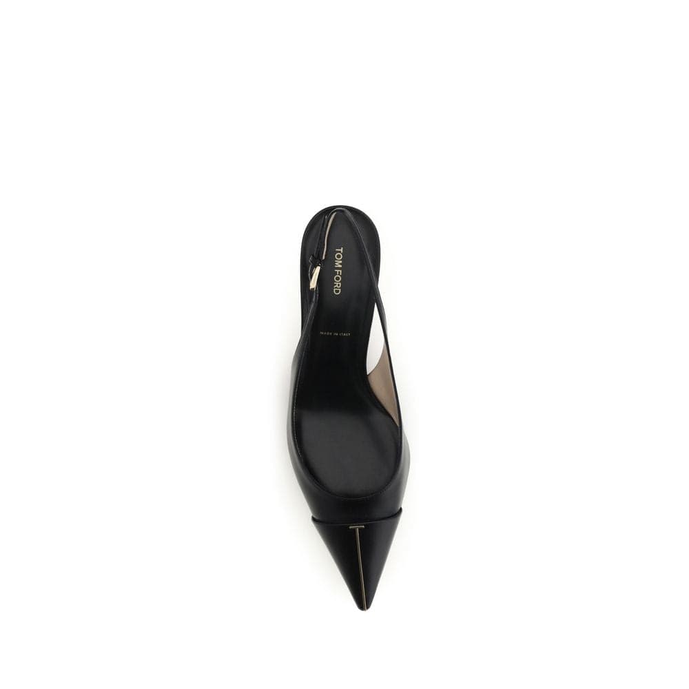 Black Calf Leather Bos Taurus Mid Heel Pumps - 4