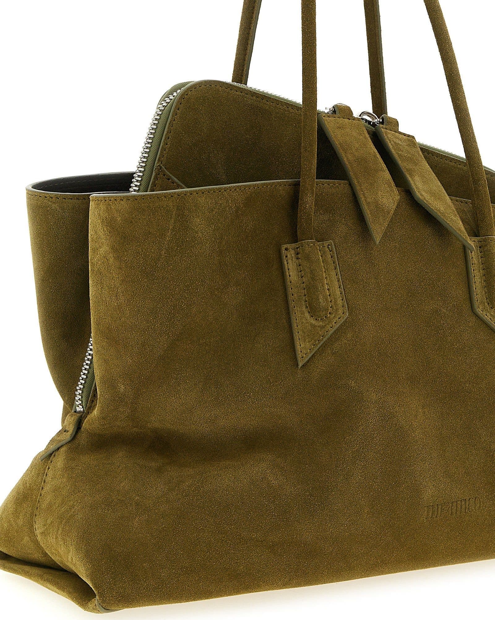Bicolor Bovine Leather Shoulder Bag - 3