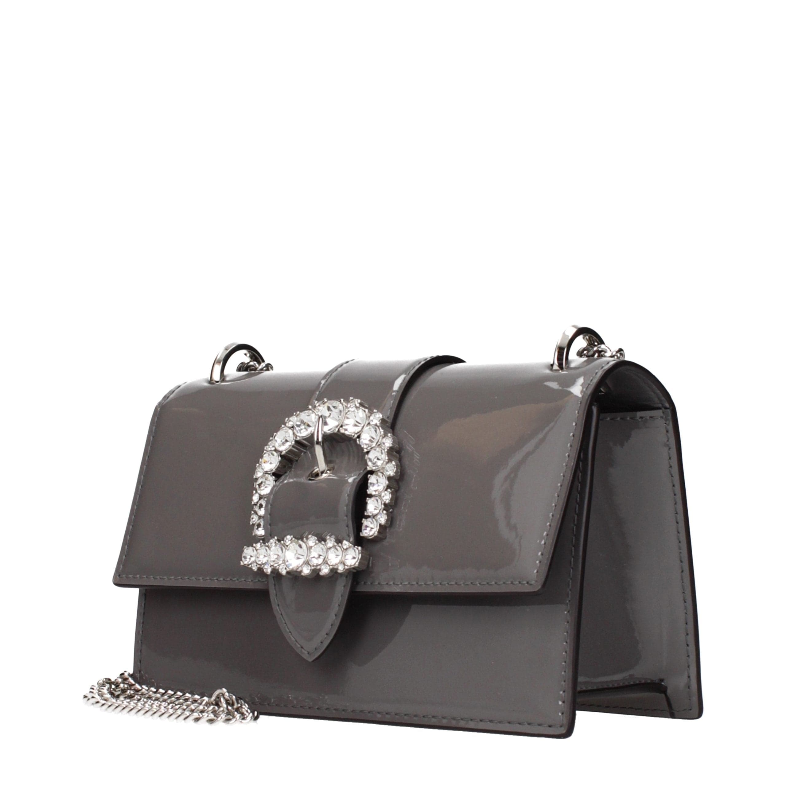 Gray Leather Shoulder Bag - 2