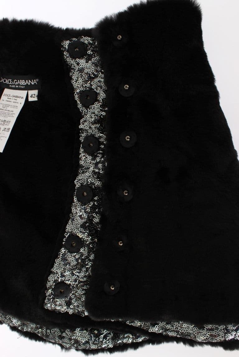 Silver Sequined Floral Weasel Fur Shoulder Scarf Wrap - 4