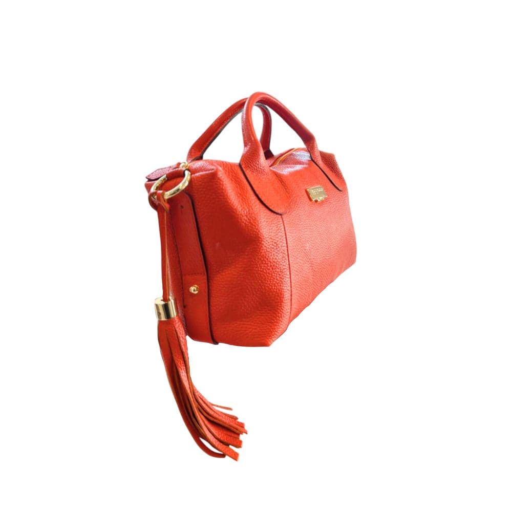 Orange Leather Women Handbag - 2