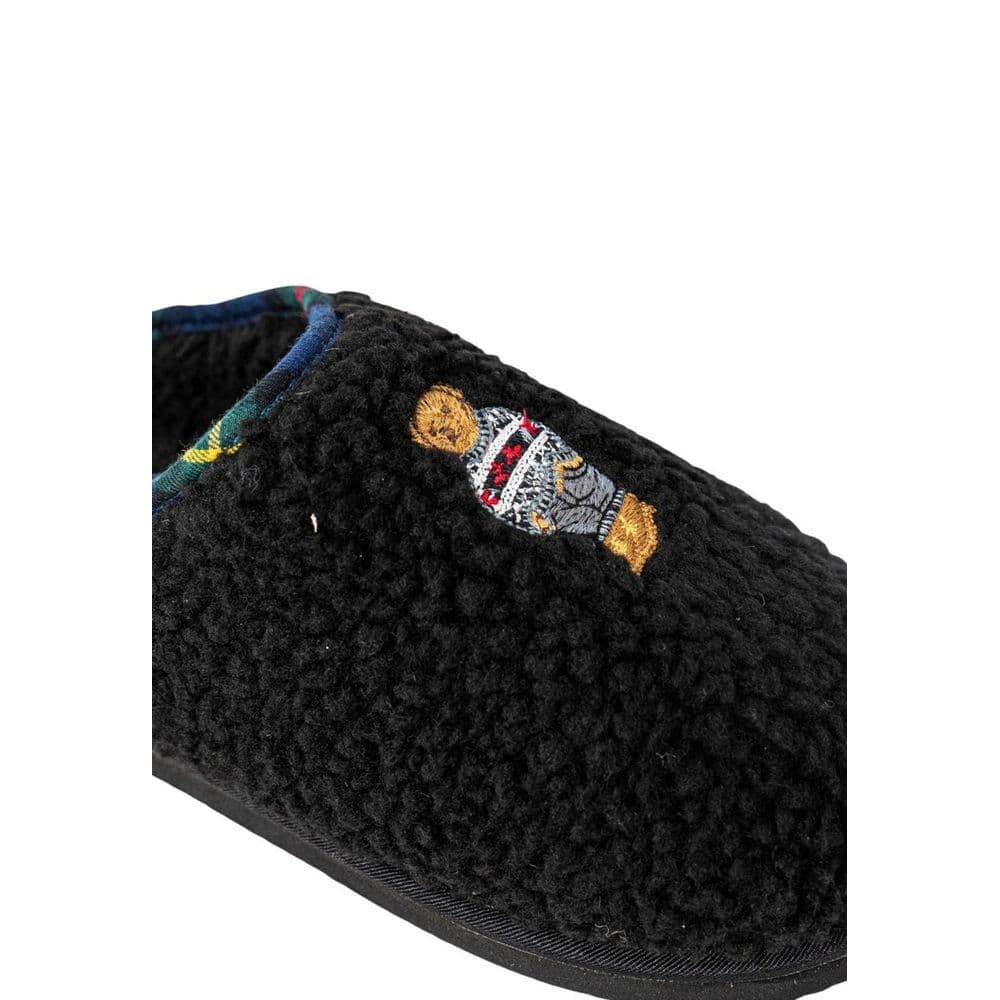 Black Cotton Slippers - 4