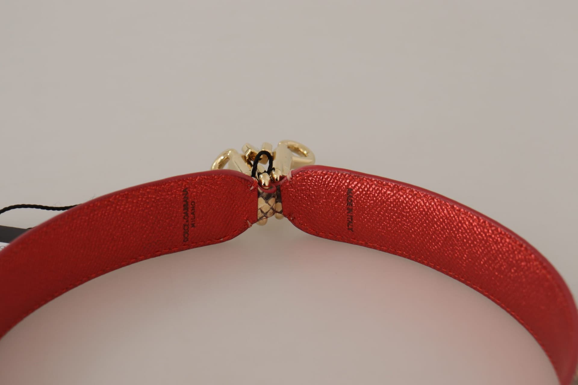 Beige Exotic Leather Crystals Shoulder Strap - 3