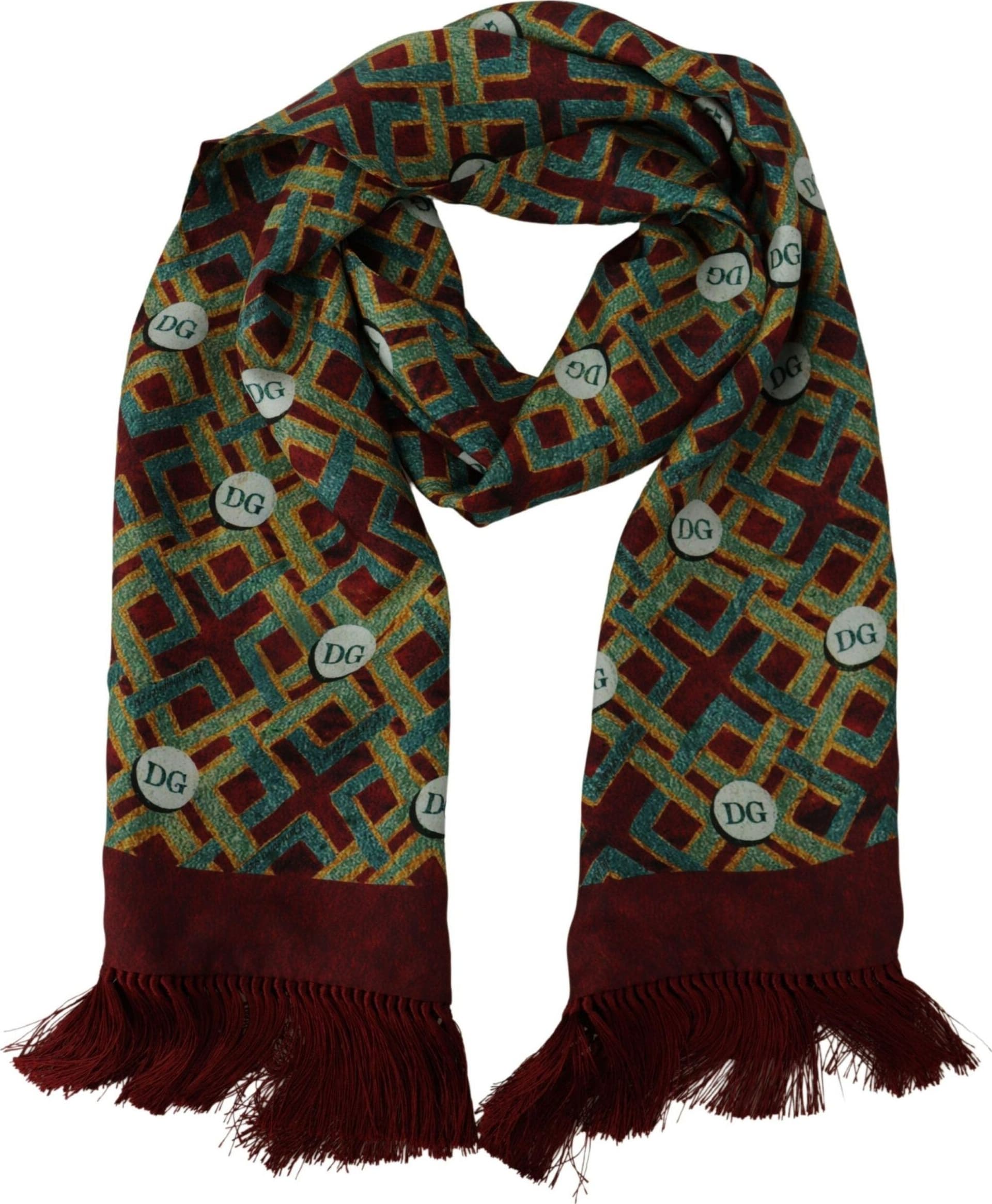 Multicolor DG Logo Shawl Warm Neck Wrap Fringe Scarf - 2