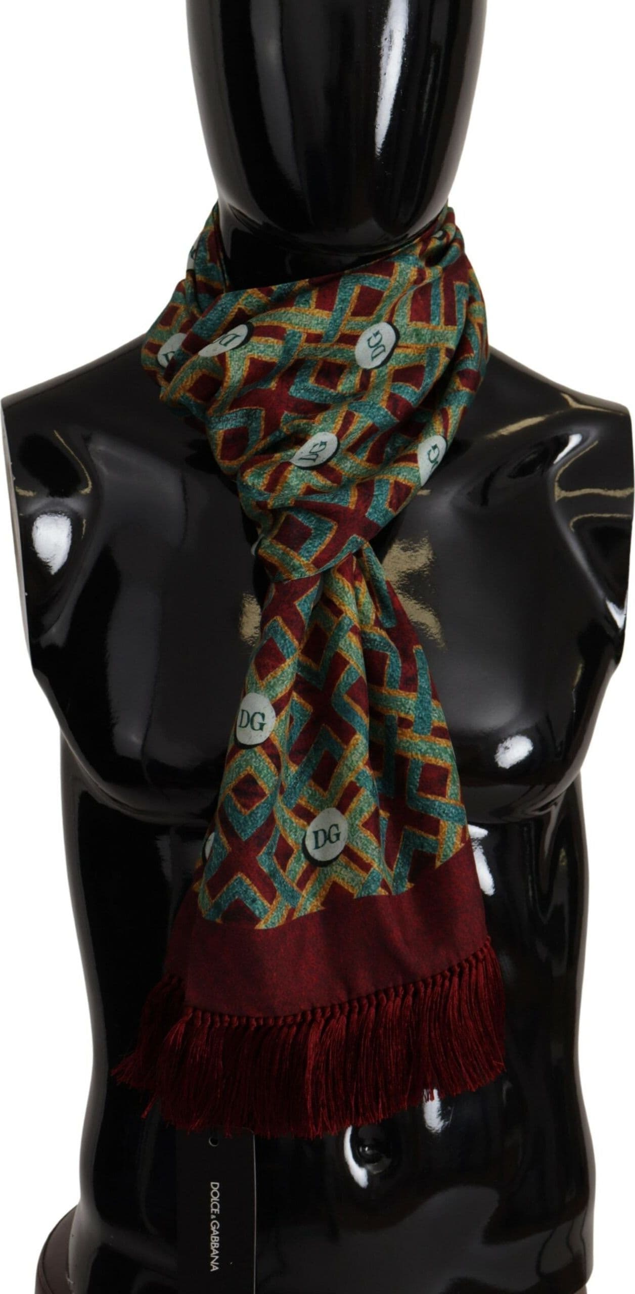Multicolor DG Logo Shawl Warm Neck Wrap Fringe Scarf - 3