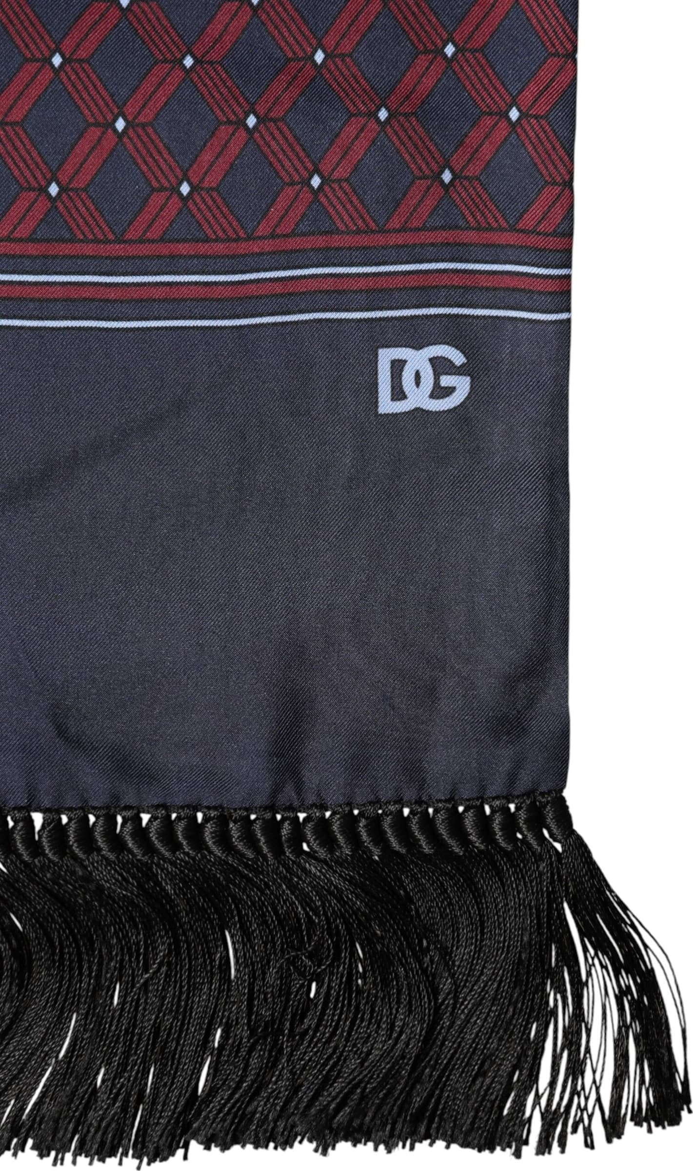 Maroon Patterned Fringes Wrap Foulard 138cm x 15cm Scarf - 4