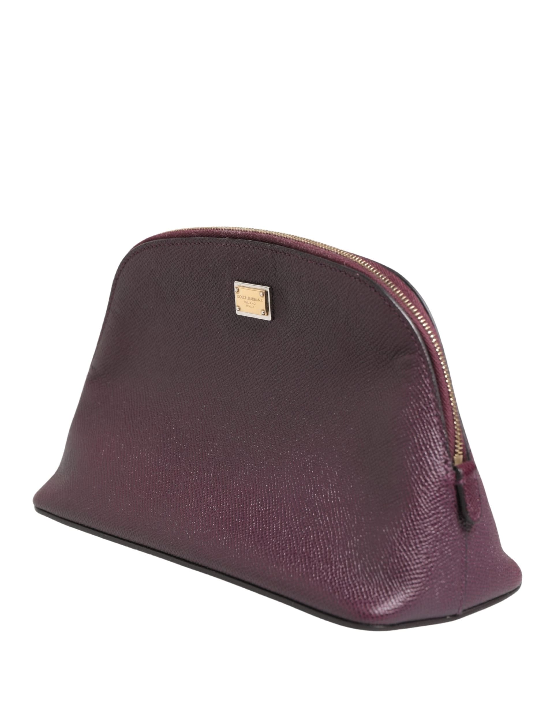 Dark Purple Leather DG Logo Zip Around Hand Purse Wallet - 3