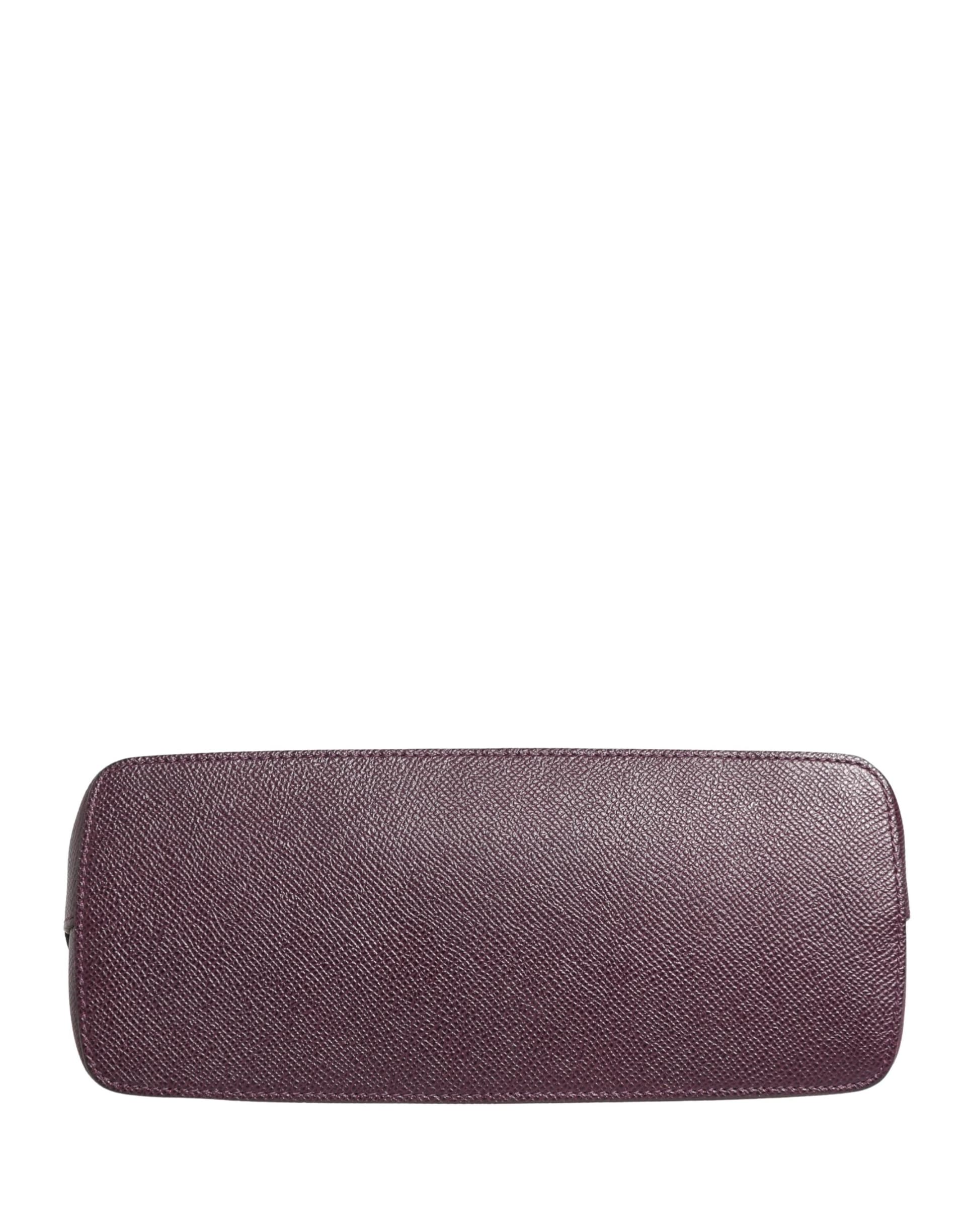 Dark Purple Leather DG Logo Zip Around Hand Purse Wallet - 5