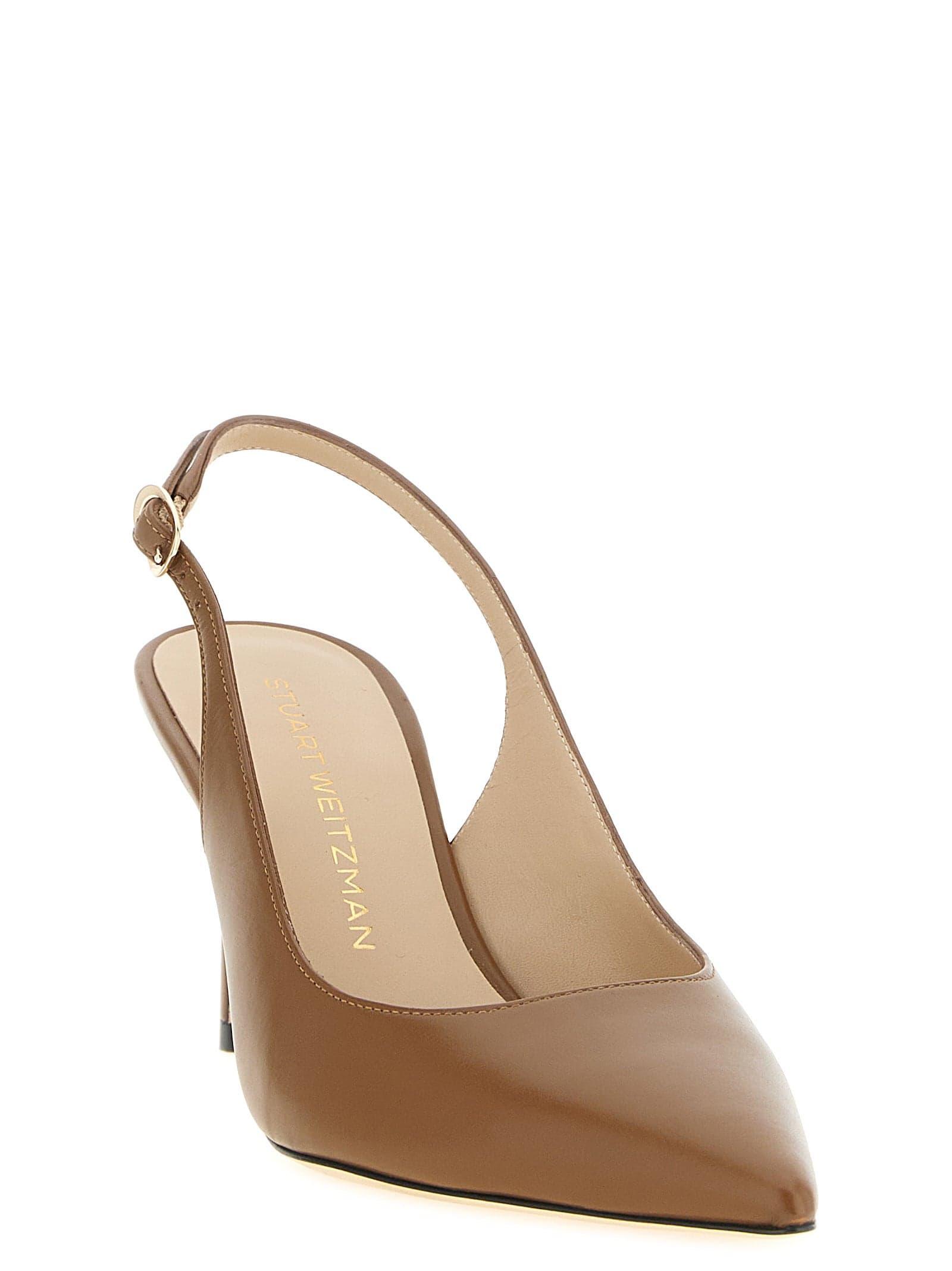 Brown Calfskin Mid Heel Pumps - 2
