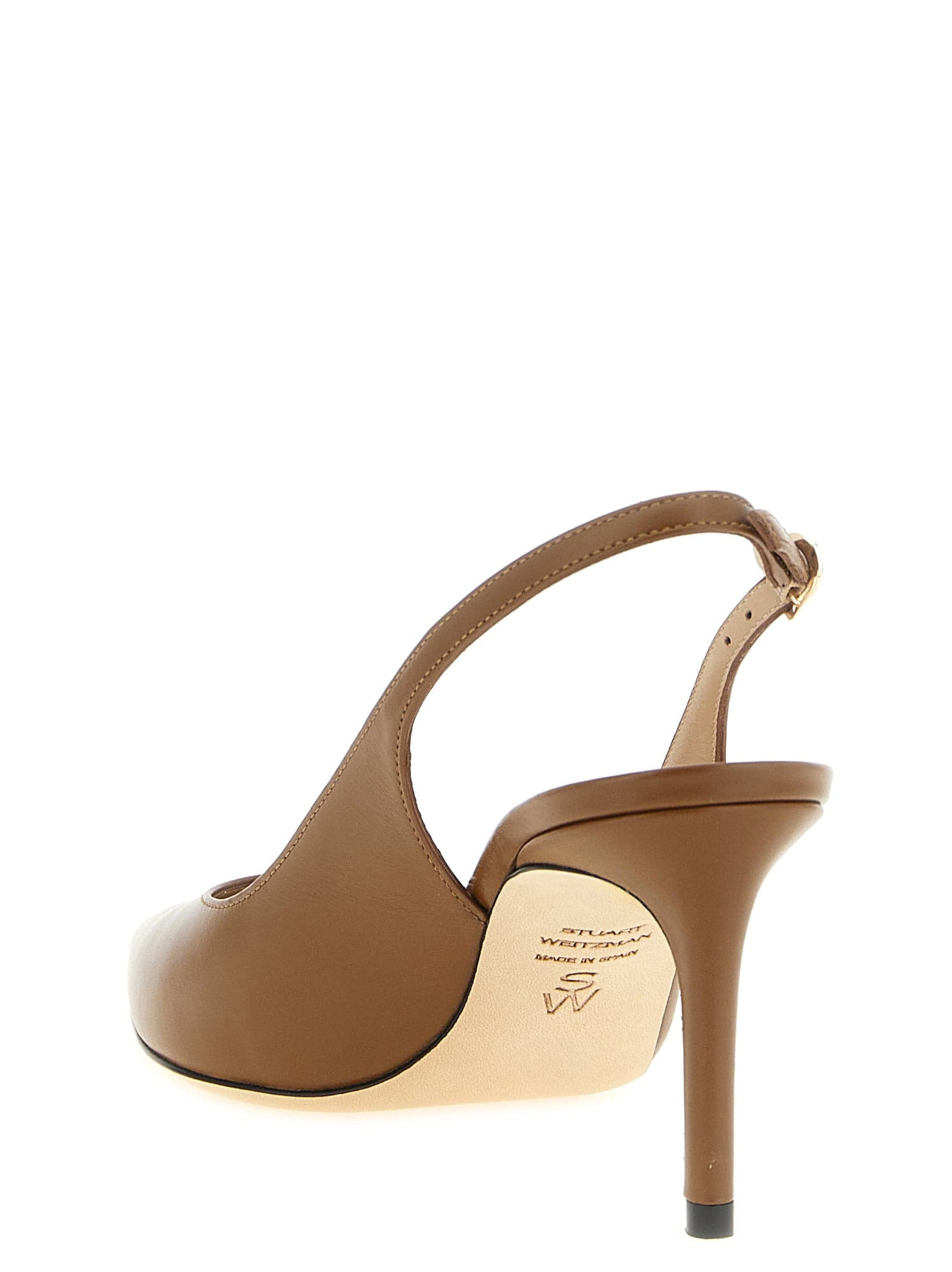 Brown Calfskin Mid Heel Pumps - 3