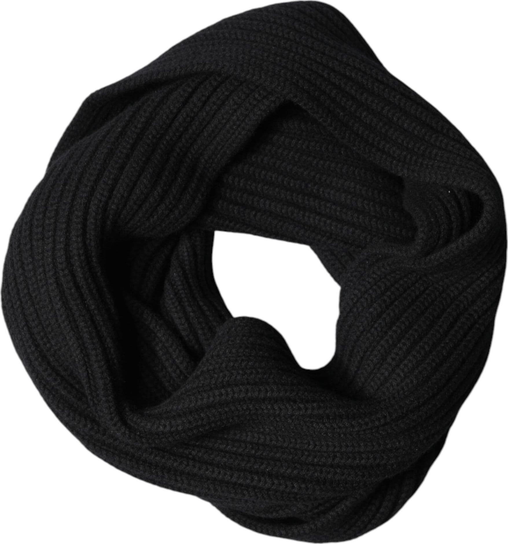 Black Cashmere Knit Neck Wrap Shawl 202cm x 26cm  Scarf - 3