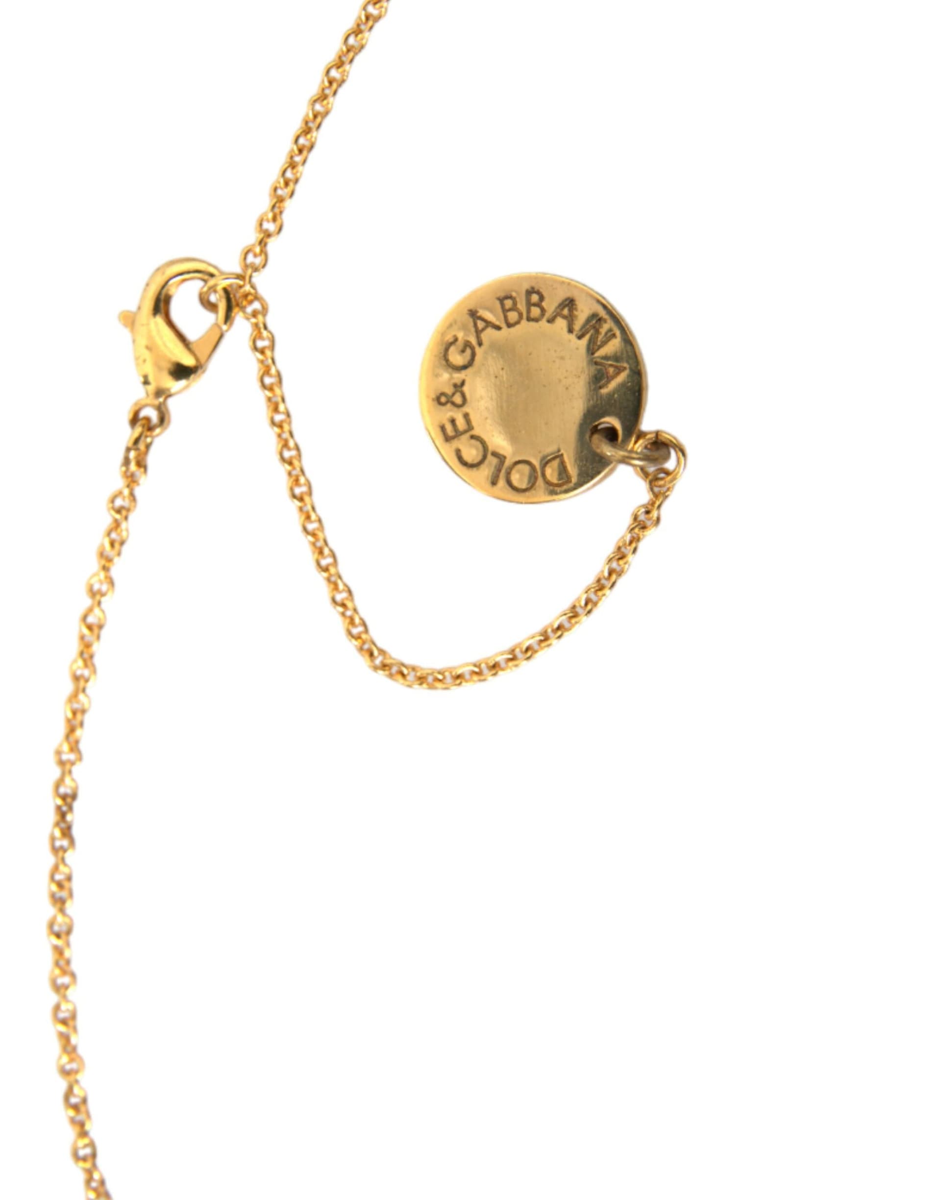 Gold Brass Chain Dog Heart Pendant Charm Necklace - 3