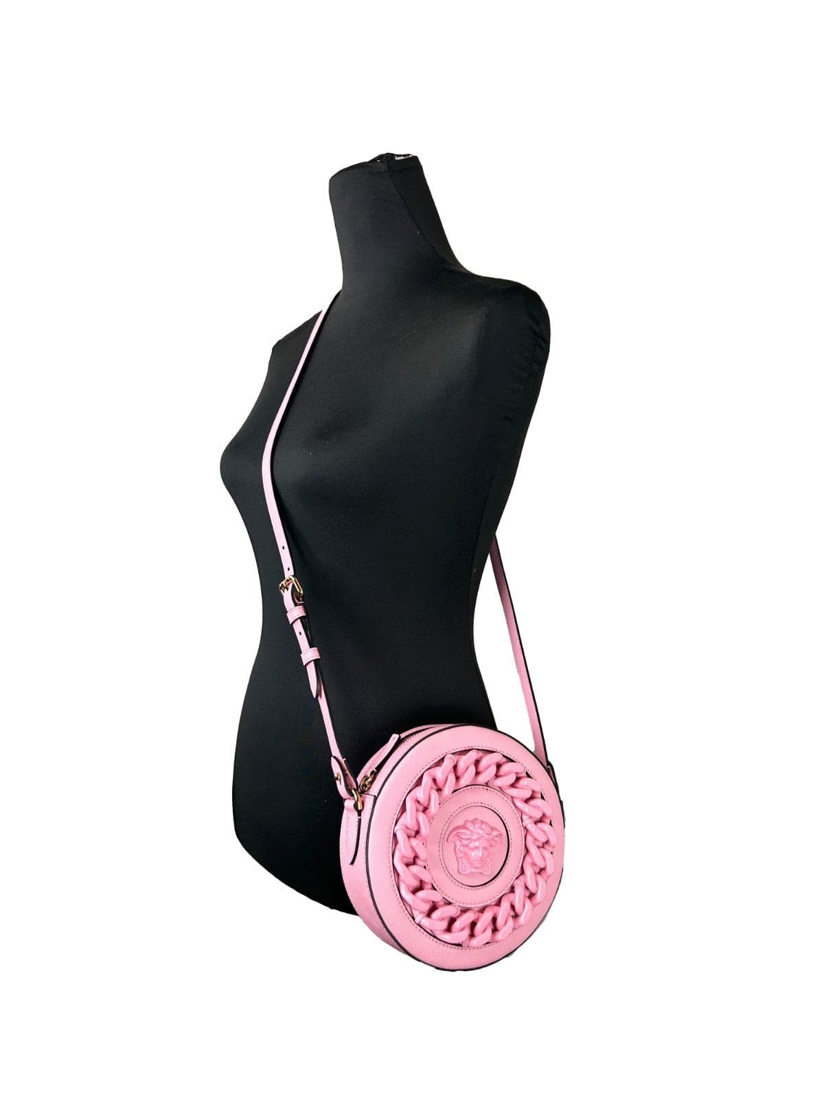 Versace Round Disco Leather Camera Case Crossbody Bag - 4
