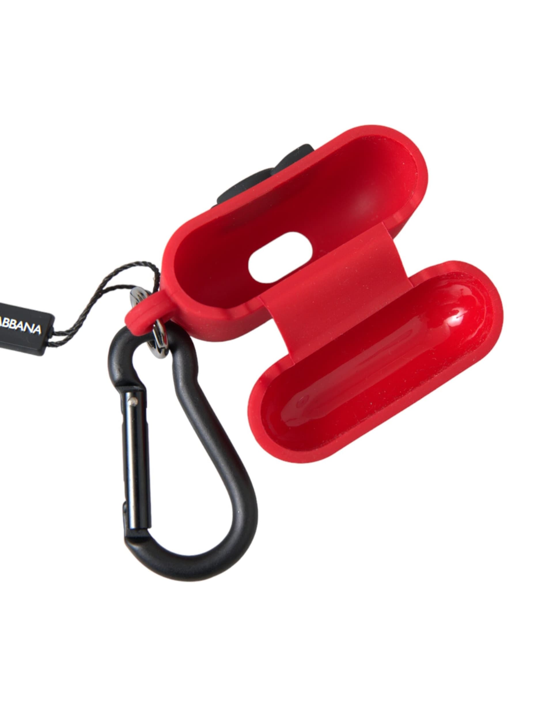 Red Silicone Rubber Logo Embossed Airpods Case - 3